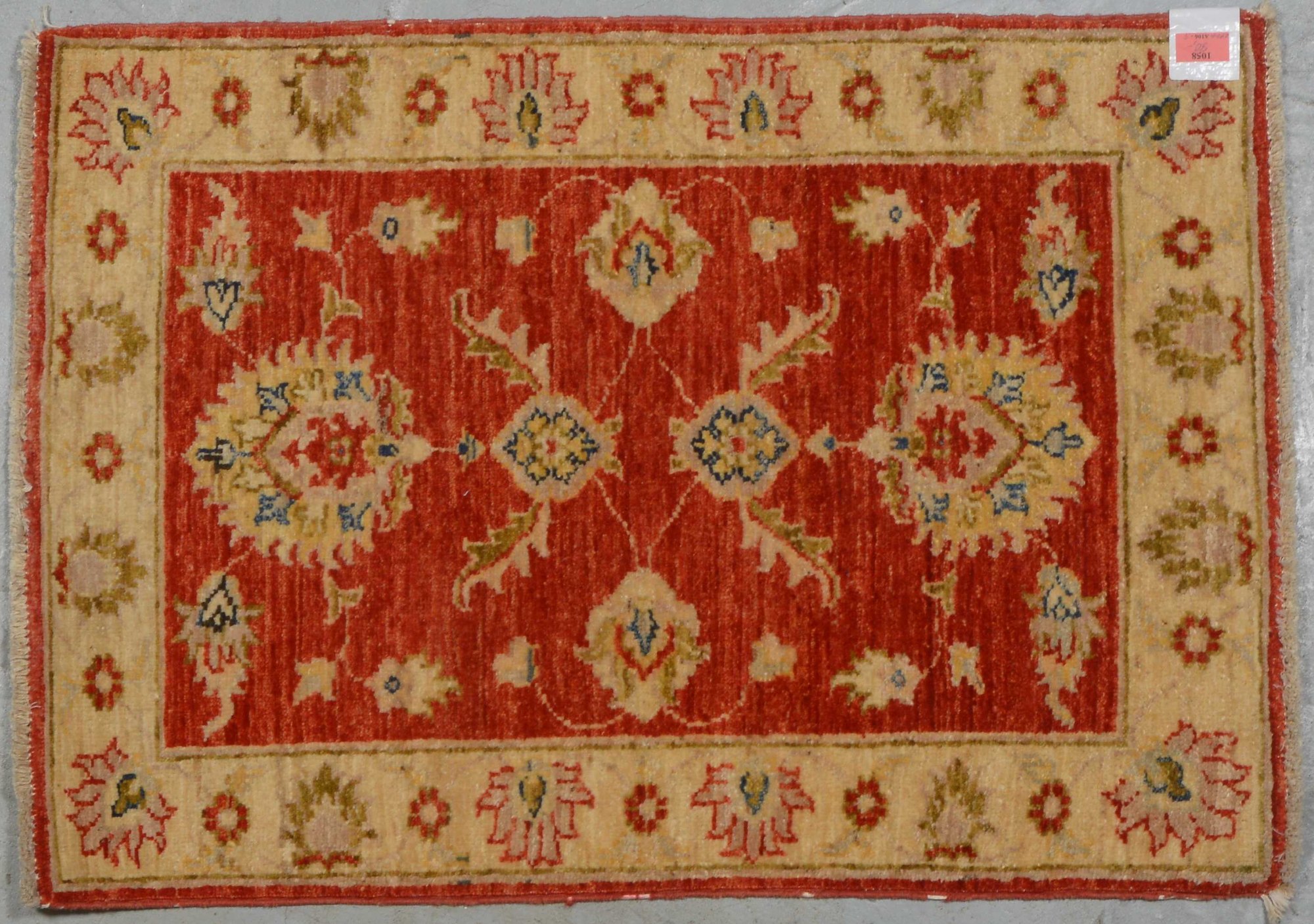 Ziegler-Orientbrücke, Pflanzenfarben, Flor in gutem Zustand; Maße 90 x 63 cm