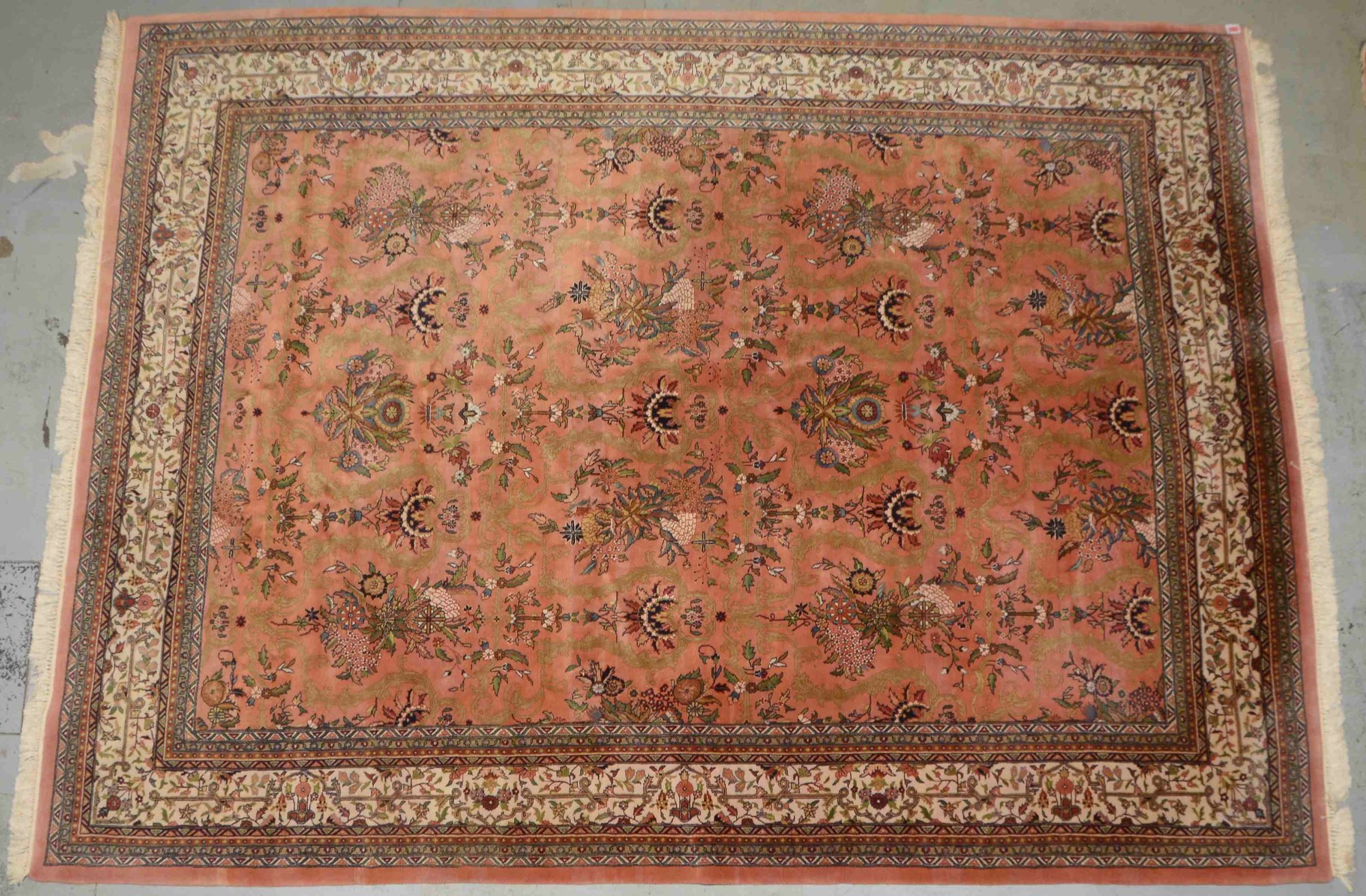 Indo Sarough-Orientteppich, ringsum komplett, hoher dichter Flor - in gutem Erhaltungszustand