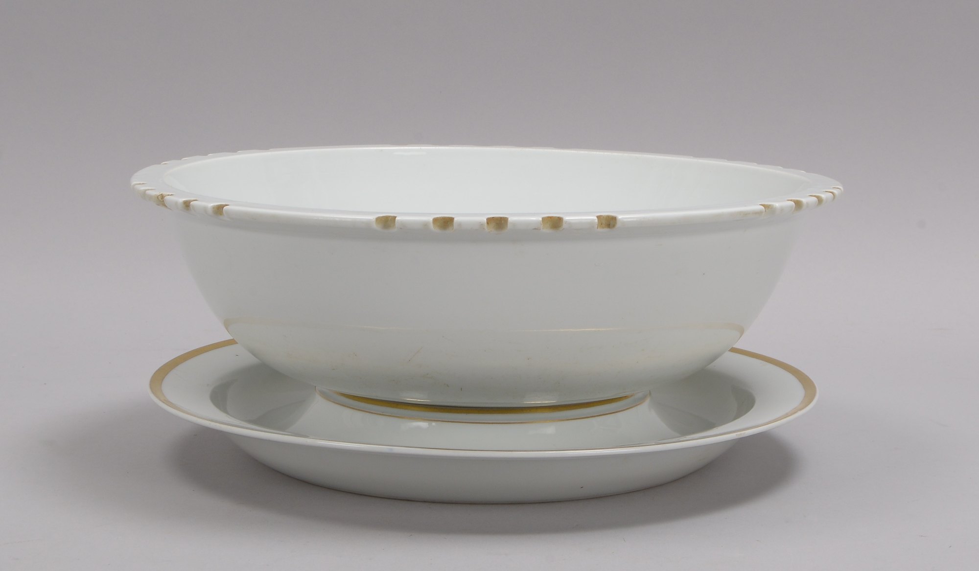 Meissen (Pfeifferzeit/1924 - 1934, 1-gestrichen), Waschschüssel, tief gemuldet, mit Unterteller