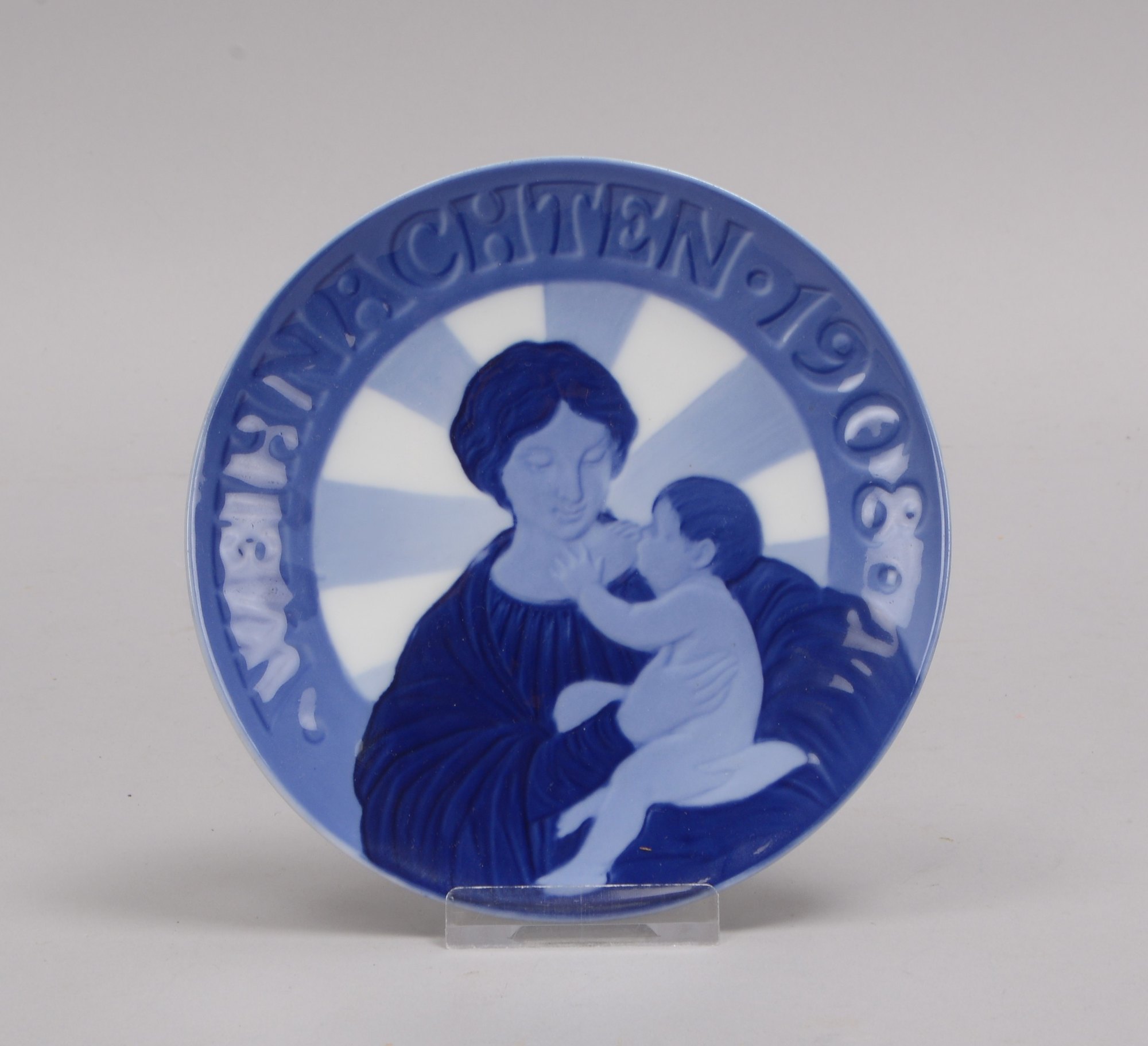 Royal Copenhagen/Dänemark (I. Wahl, mit 'Wellenmarke' in Blau), Porzellan-'Weihnachtsteller'