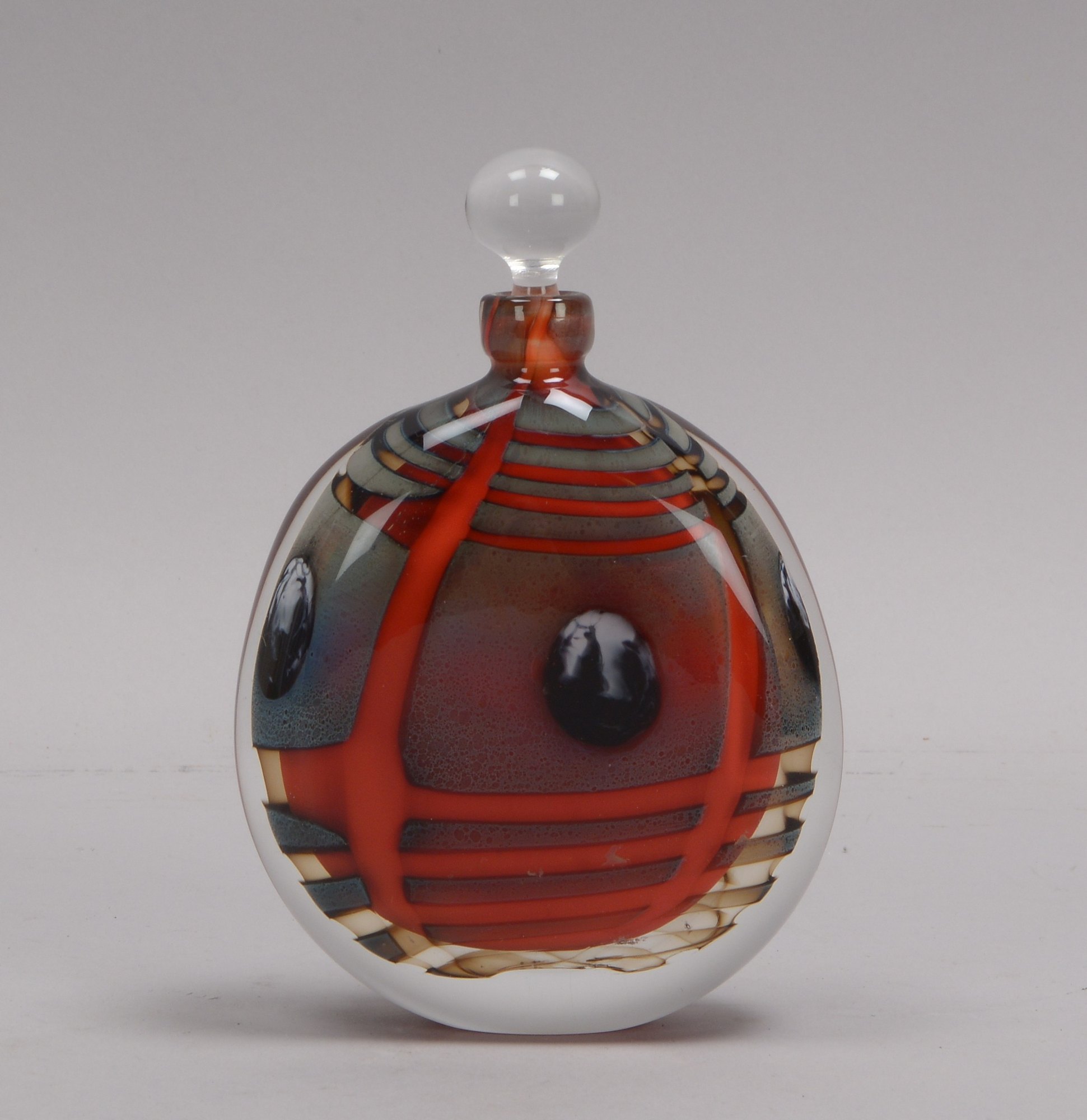 Laurent, E.(ric-Agnès, *1959), Glasflakon, 'Creation Allex', signiert, Flacon mit Stöpsel