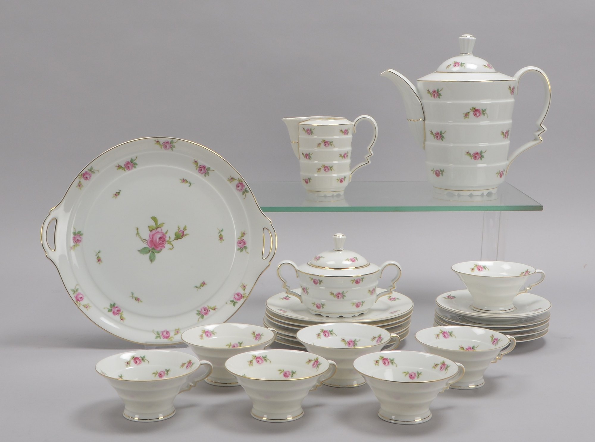 Rosenthal, Kaffeeservice, Dekor 'Madeleine', 23-teilig, umfassend: Kanne mit Zuckertopf und Sahne