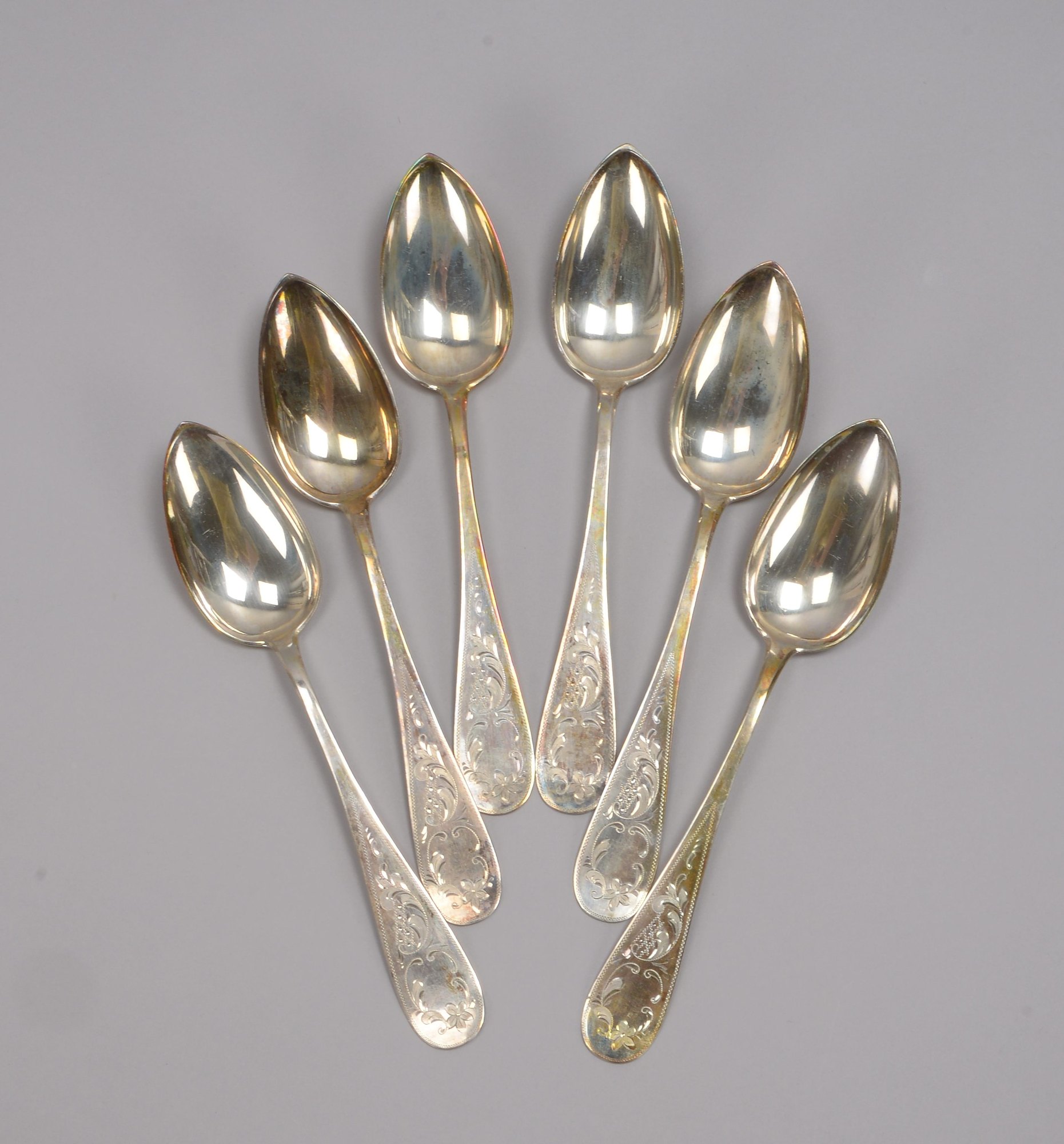 Satz Suppenlöffel, 800 Silber (mehrfach punziert: 'Halbmond & Krone', 'Löwe', 'E.P.M.')