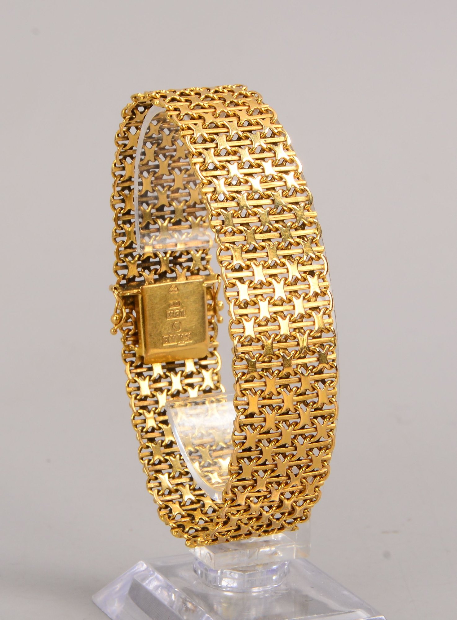 Armband (Schweden), 18 kt GG (gestempelt), mit Steckschließe; Gewicht 32,70 g
