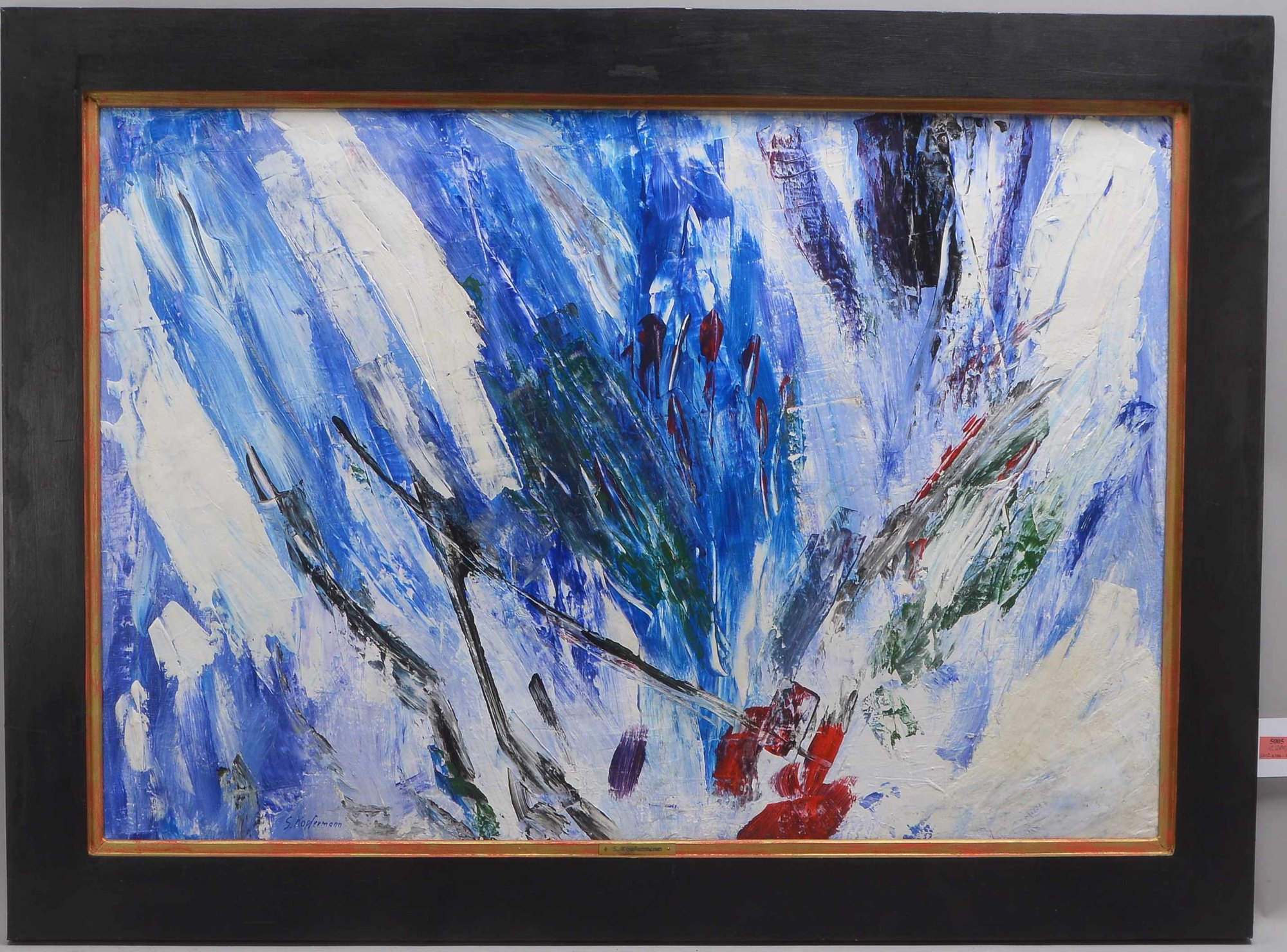 Kopfermann, Sigrid (1923 Berlin - 2011 Düsseldorf), 'Komposition: Farbenspiel in Weiß-Blau-Rot-Grün'
