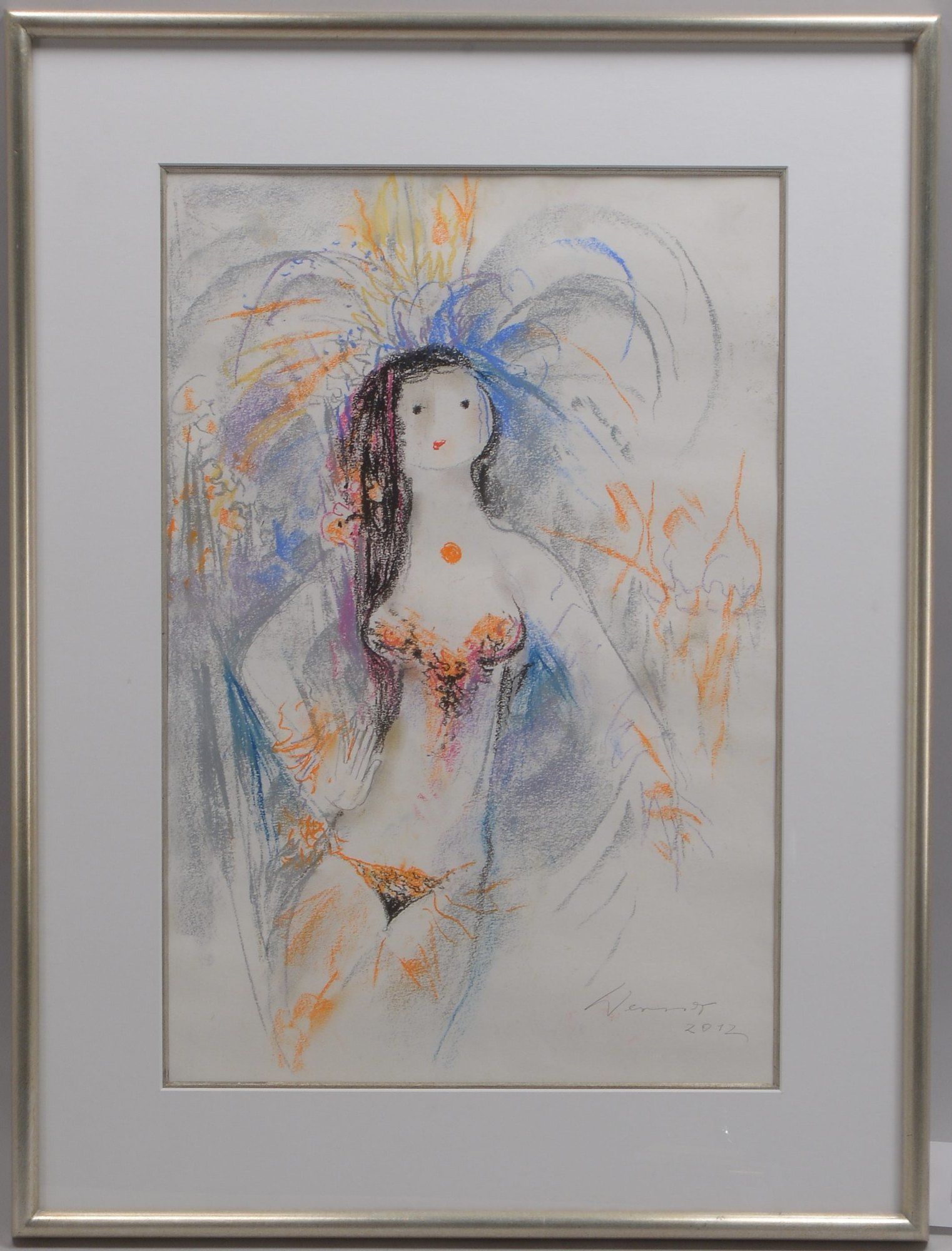 Werner, Prof. Heinz, 'Karneval', Mischtechnik auf Papier, unten rechts signiert und datiert '2012'