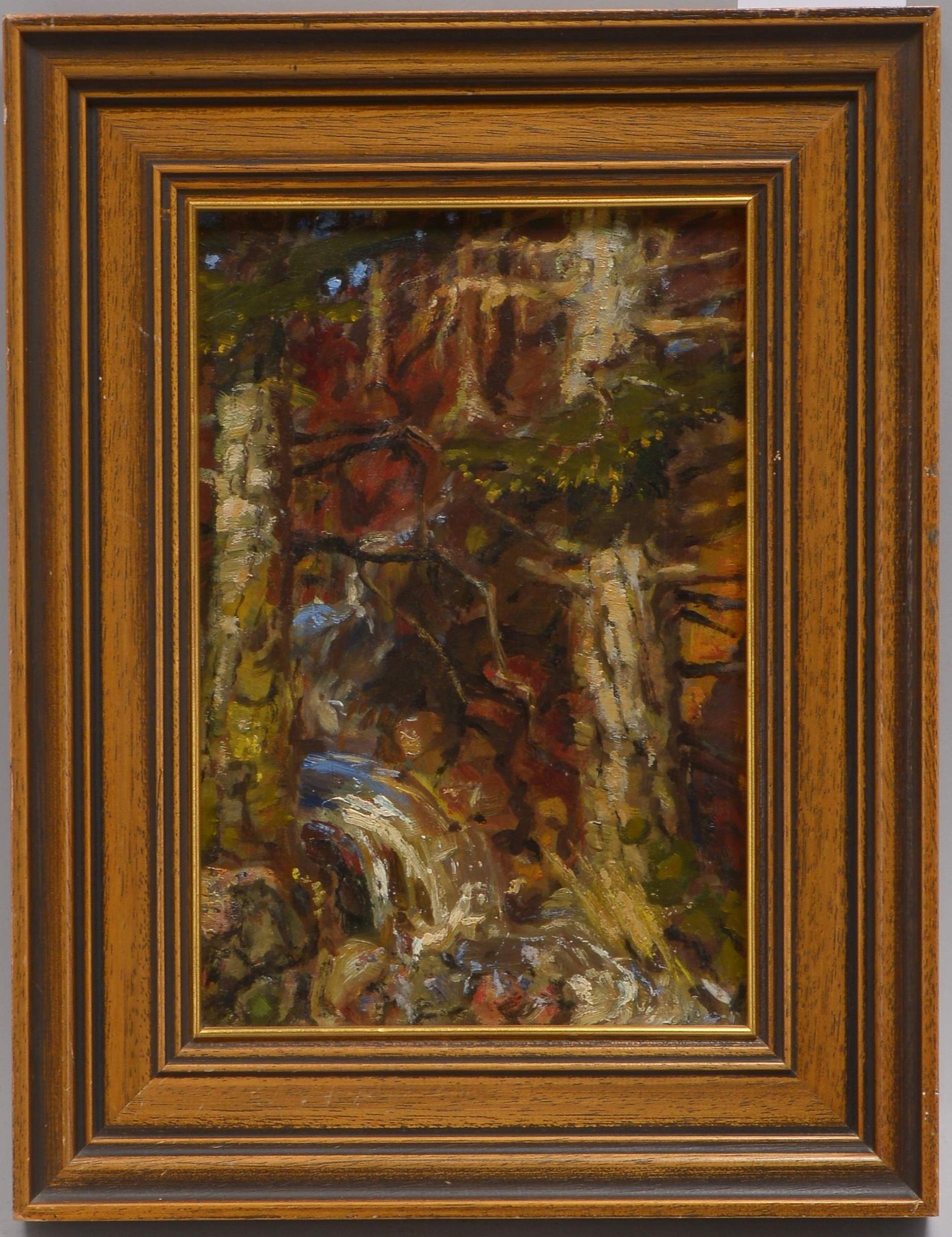 Focke, Wilhelm (1878 - 1974), 'Landschaft mit Wasserfall', Öl/Lw, unsigniert, verso bezeichnet