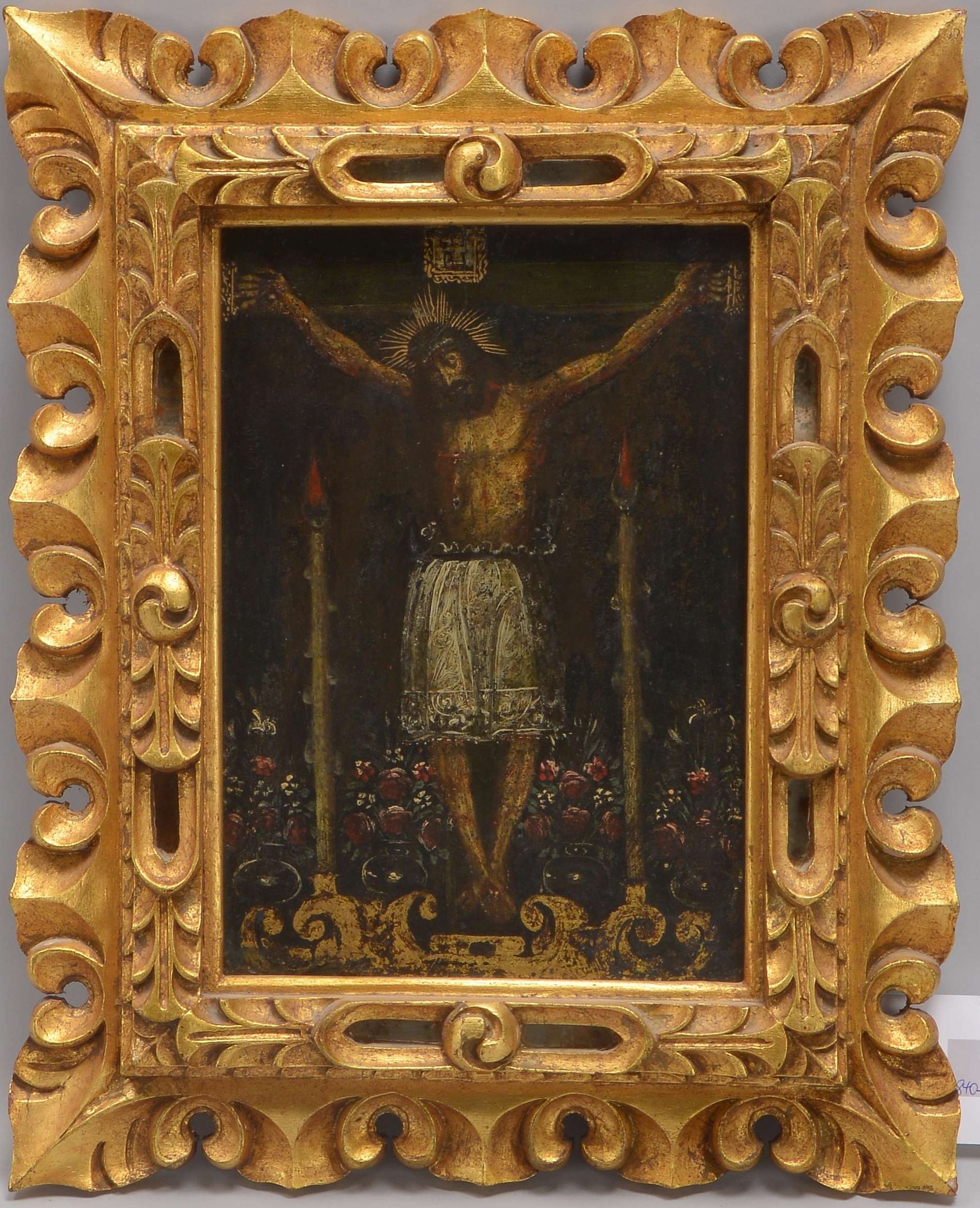 Gemälde (Peru, frühe Cusco-Schule), 'Todesnacht Christi', Öl auf Holz/gerahmt, unsigniert