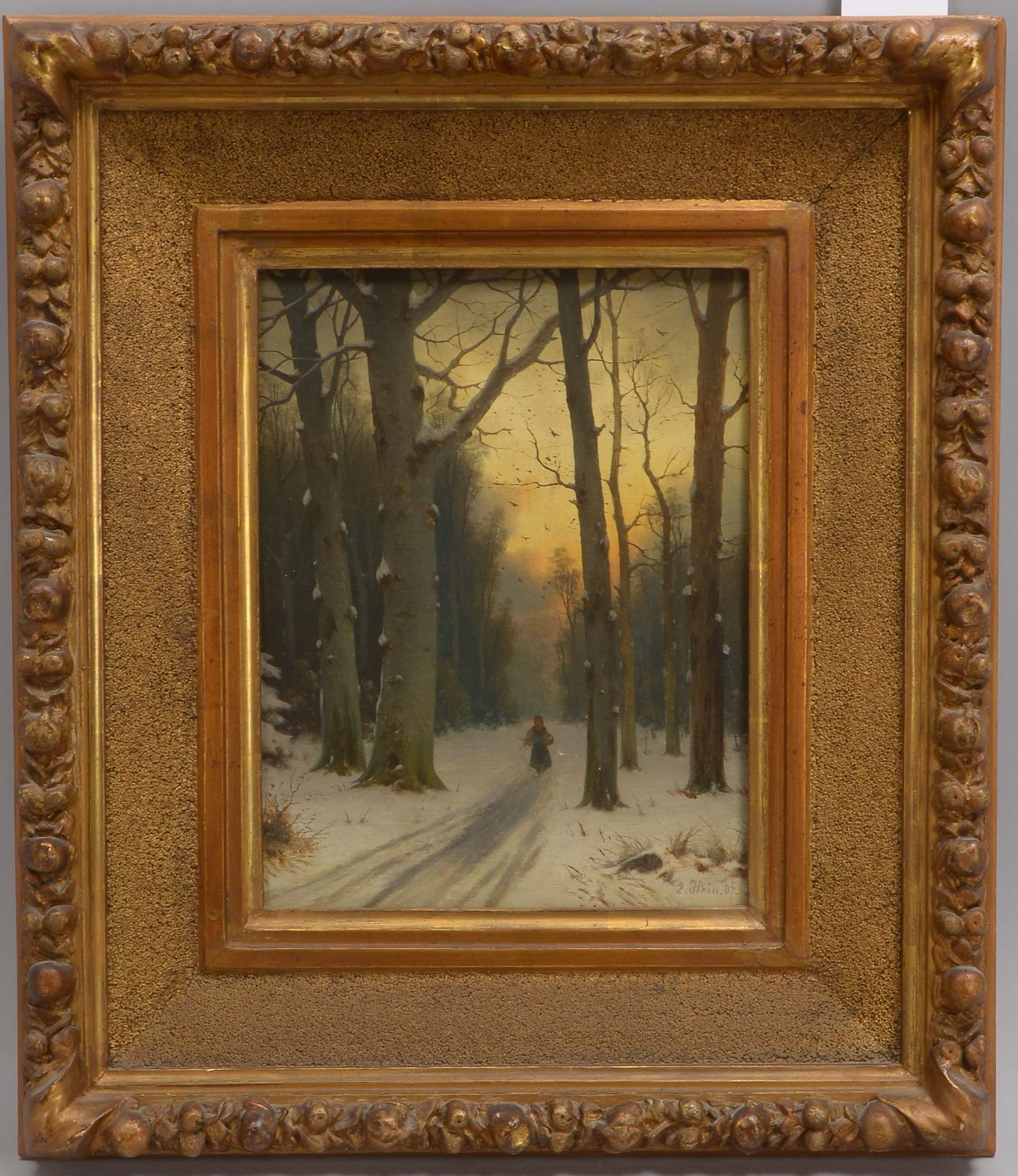 Hein, Eduard, 'Reisigsammlerin im Winter', Öl/Lw, unten rechts signiert und ortsbezeichnet