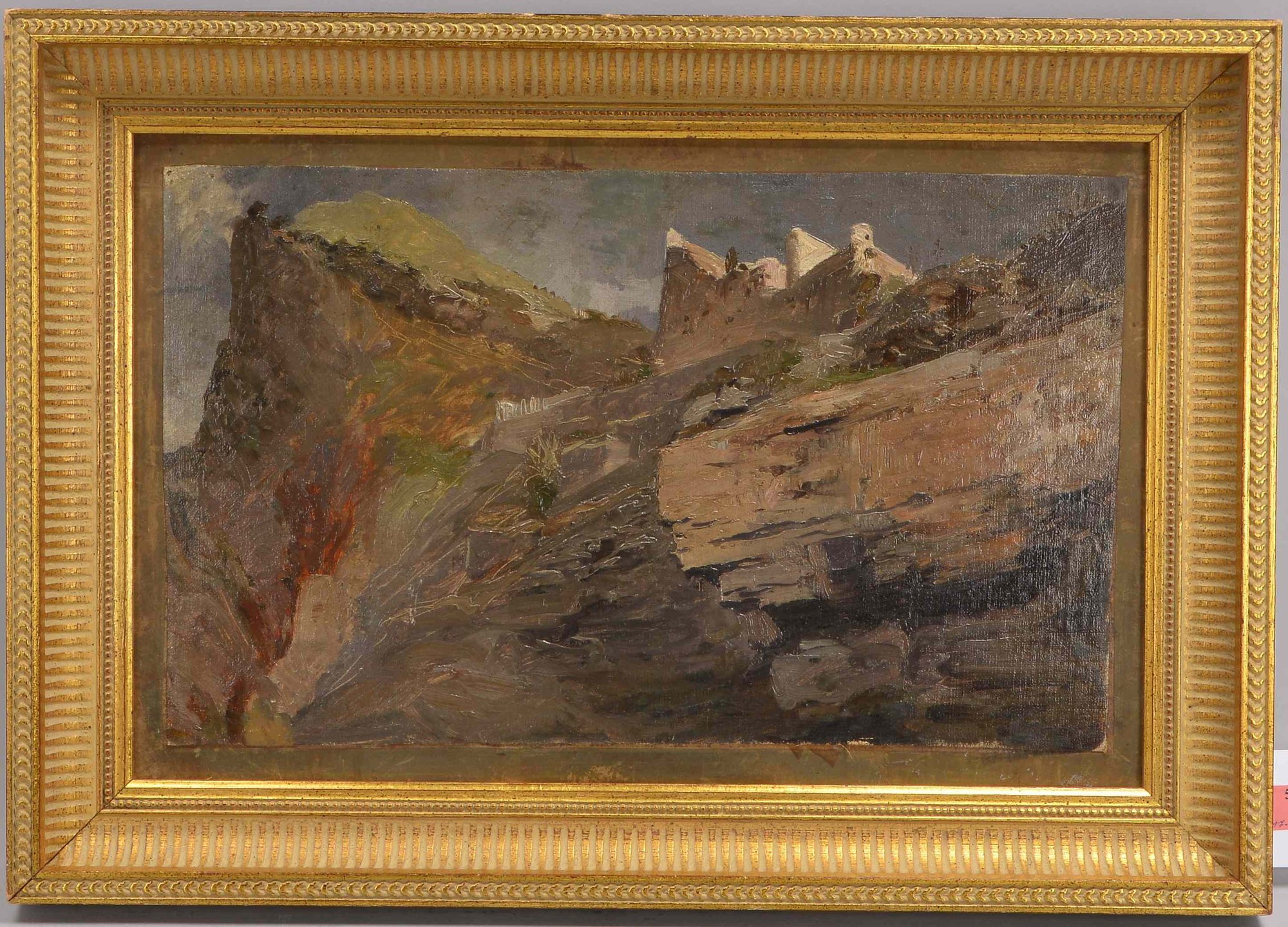Kips, Erich (1869 - 1945, Berlin), 'Portovenere, Riviera', Öl/Lw, auf Malkarton kaschiert/gerahmt