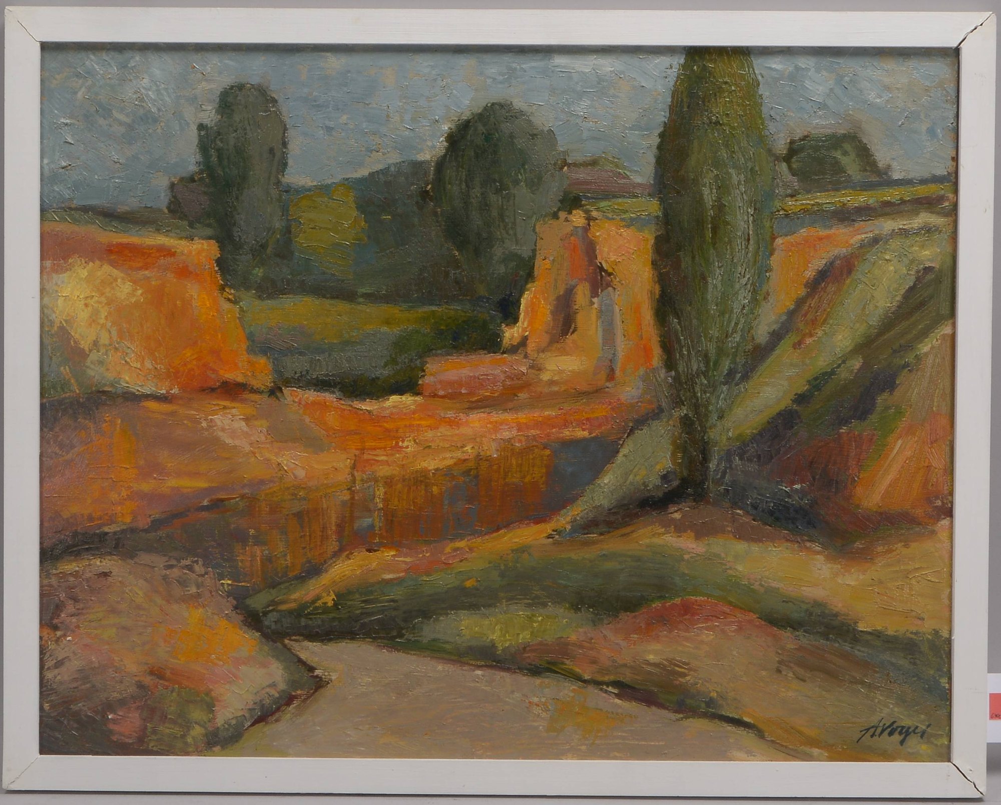 Vogel, Alfred, 'Weserberg/Steinbruch bei Osnabrück', Öl auf Hartfaser/gerahmt, signiert
