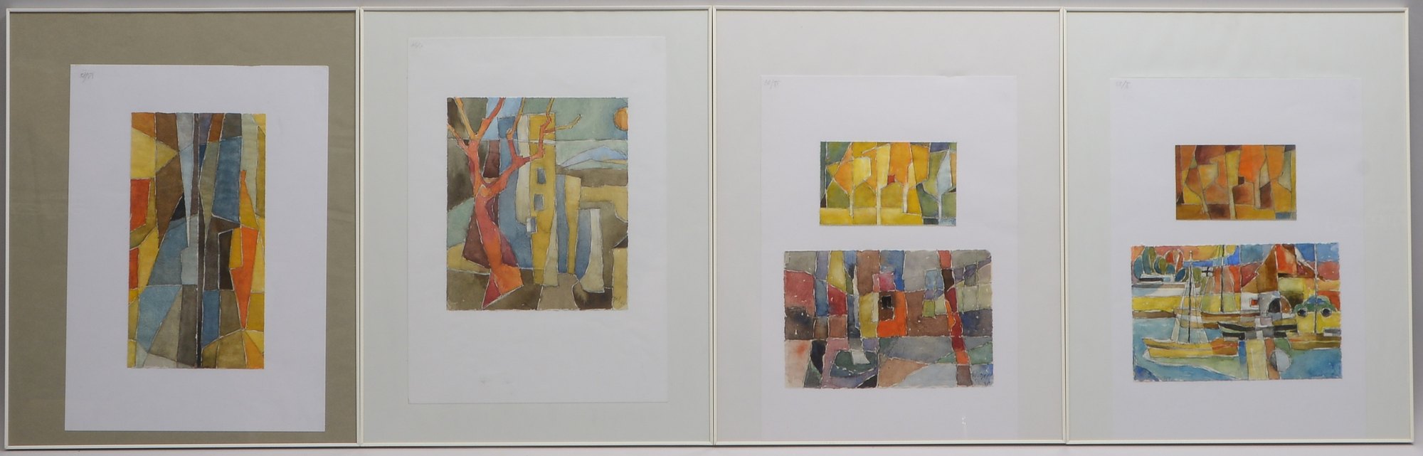 Vogel, Alfred, Konvolut Aquarelle, verschiedene 'Ansichten', 6 Blätter, signiert, hinter Glas