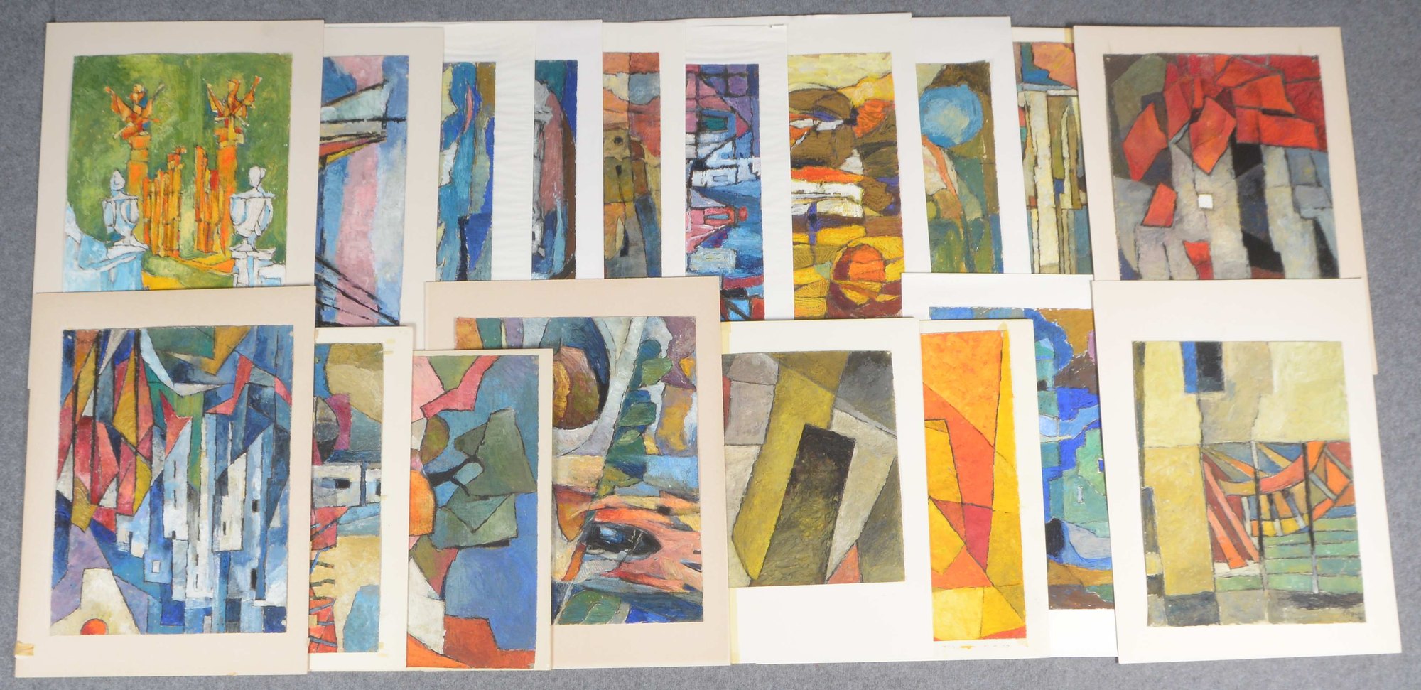 Vogel, Alfred, Künstlermappe mit diversen Blättern, verschiedene Themen, Tempera auf Papier