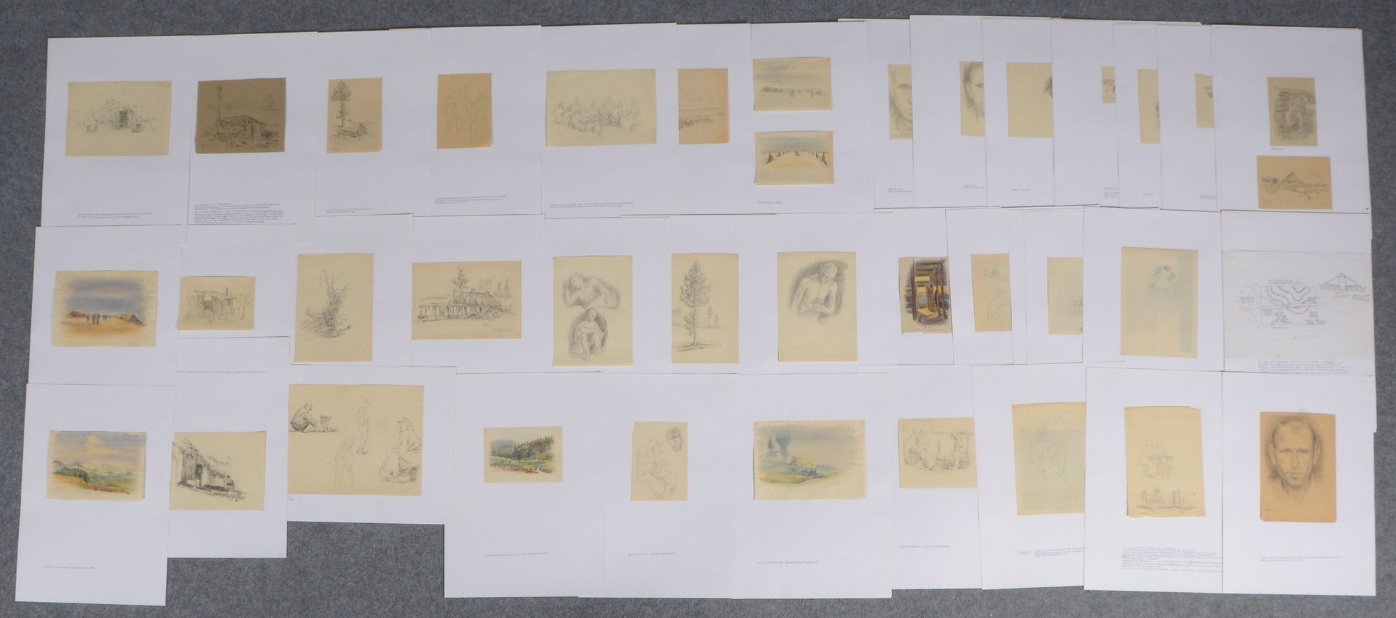 Vogel, Alfred, Künstlermappe/Zeitdokument 'II. WK' - Zeichnungen und Aquarelle