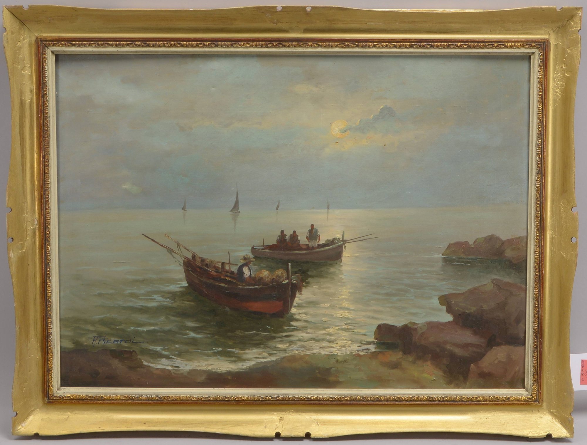 Picardi, Alberto, 'Heimkehrende Fischer', Öl/Lw, unten links signiert; Maße 61,5 x 82 cm