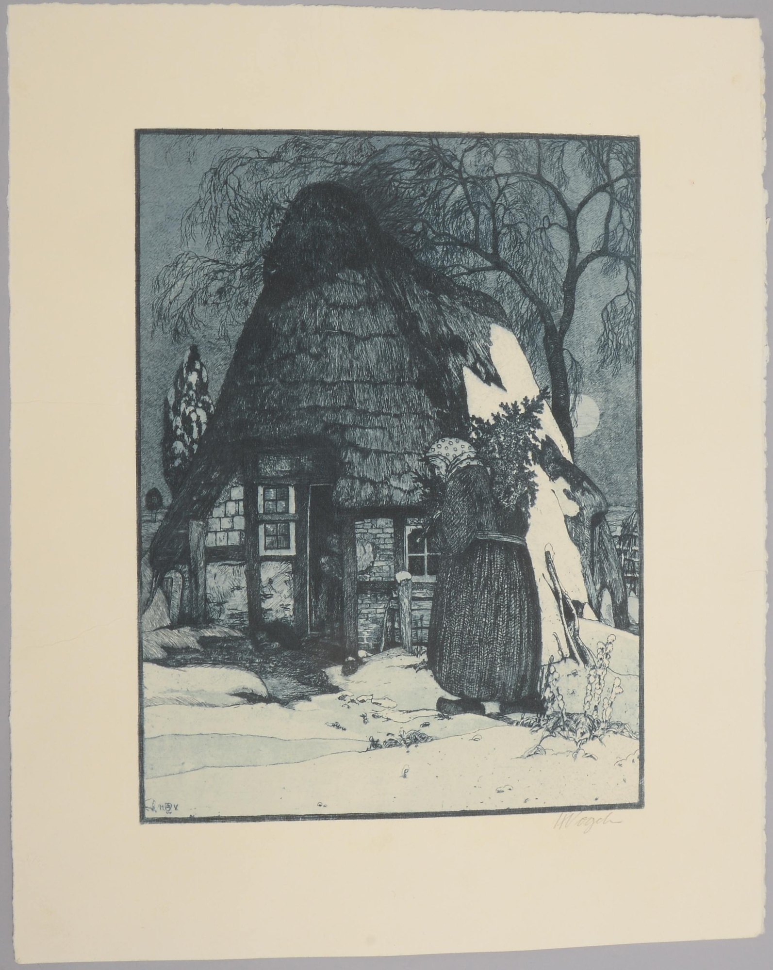 Vogeler, Heinrich (1872 Bremen - 1942 Kasachstan), 'Weihnachten' (Platte von 1912 - vgl. Rief: 48b)
