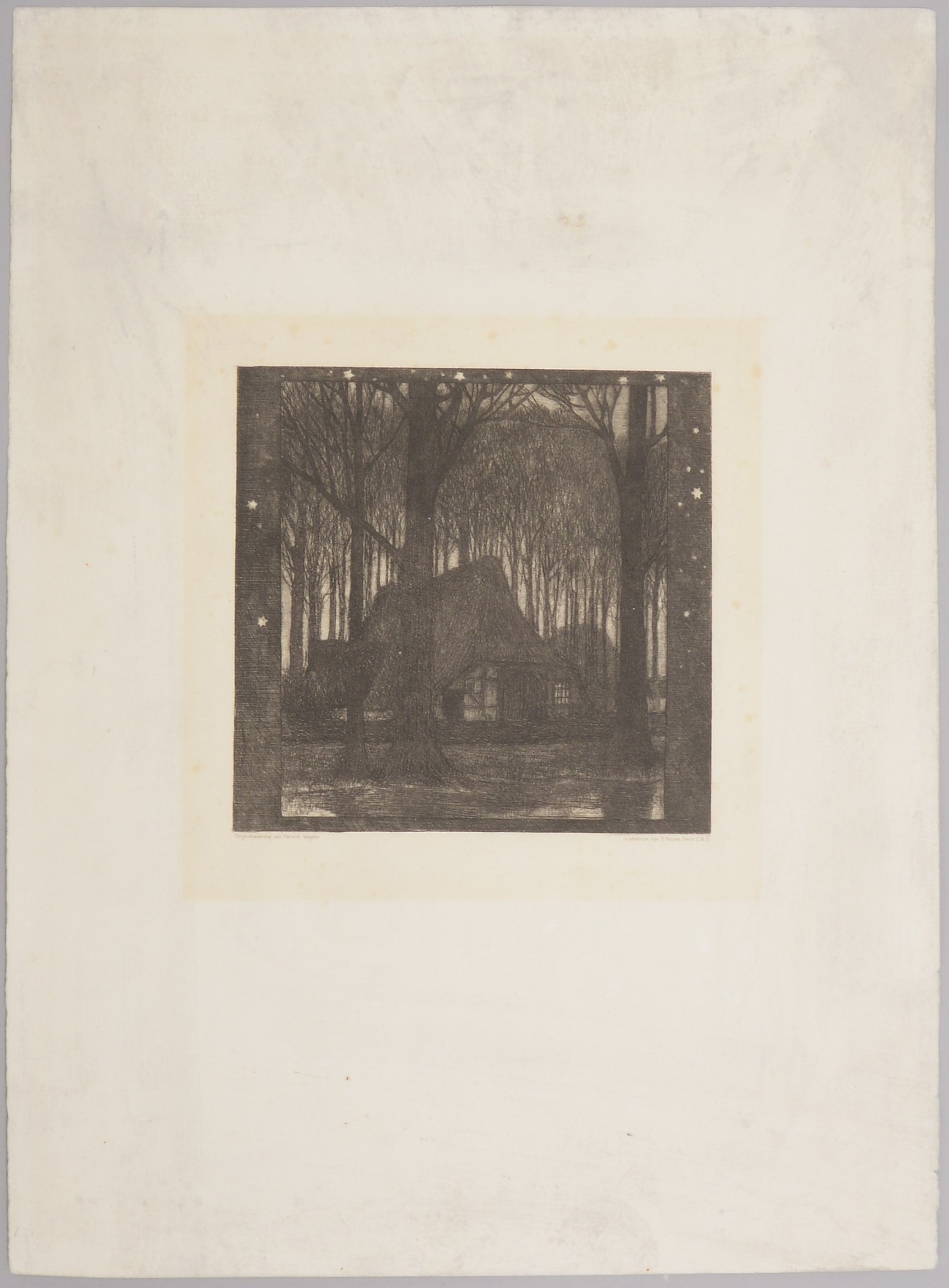 Vogeler, Heinrich (1872 Bremen - 1942 Kasachstan), 'Märznacht' (Platte von 1899/gedruckt 1907)