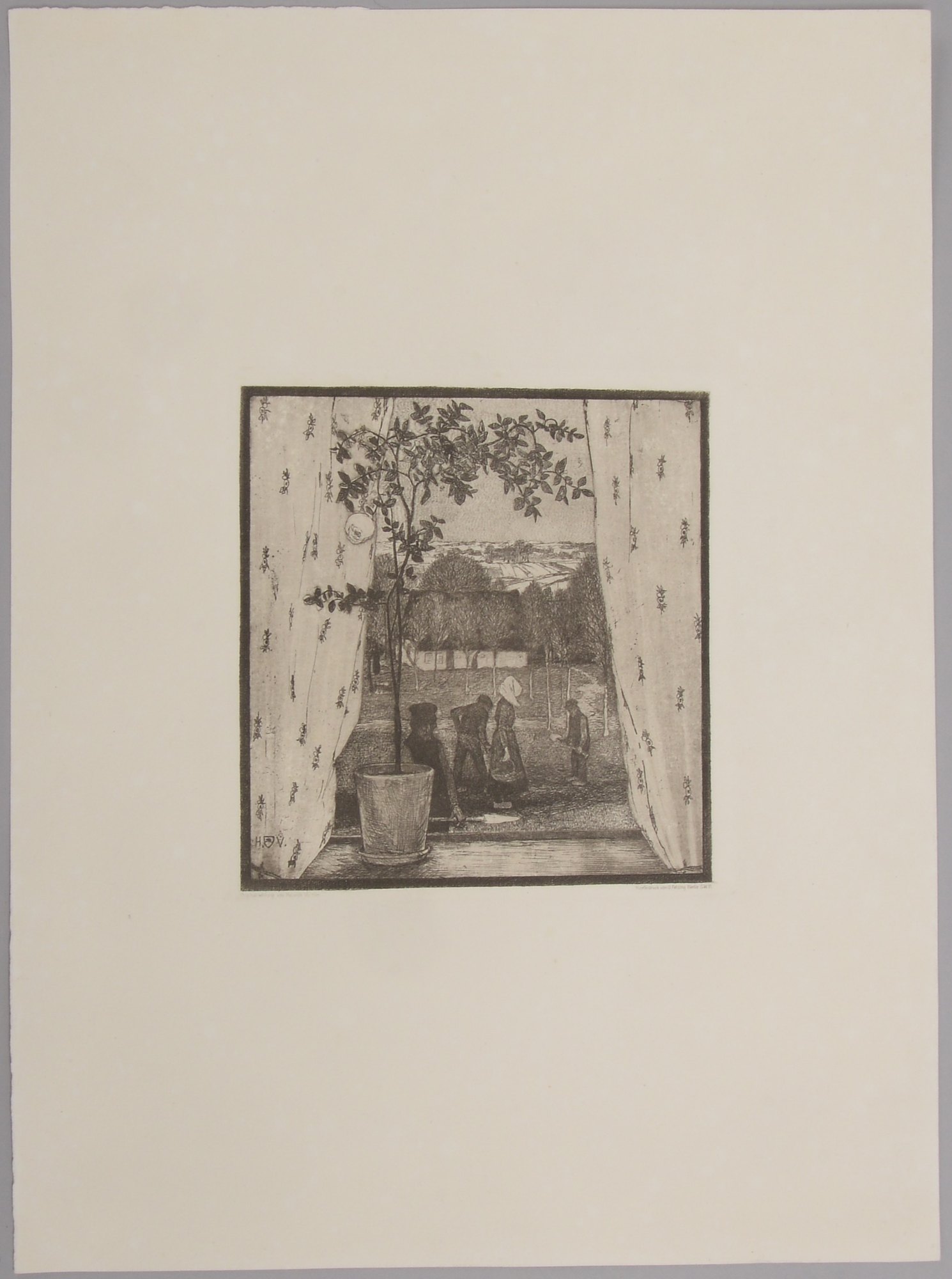 Vogeler, Heinrich (1872 Bremen - 1942 Kasachstan), 'Vor Feierabend' (Platte von 1899/gedruckt 1907)