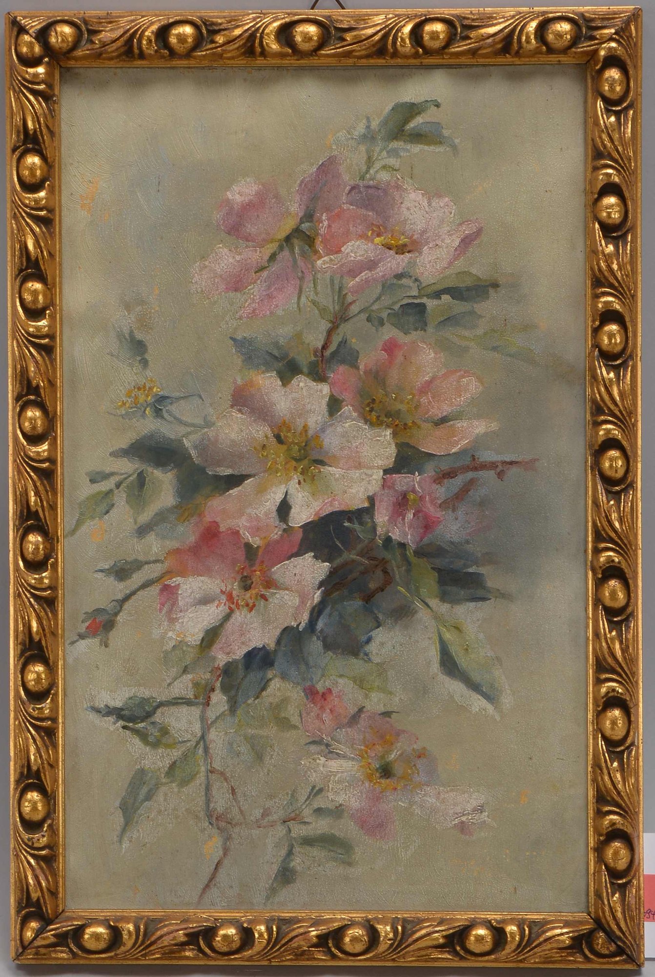 Gemälde, 'Blumenstillleben', Öl auf Malkarton/gerahmt, unsigniert, verso bezeichnet/datiert