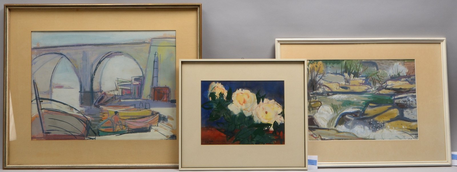 Witt, Ernst (1901 - 1977), 'Weiße Rosen', Aquarell, unten links signiert und datiert (19)'54'