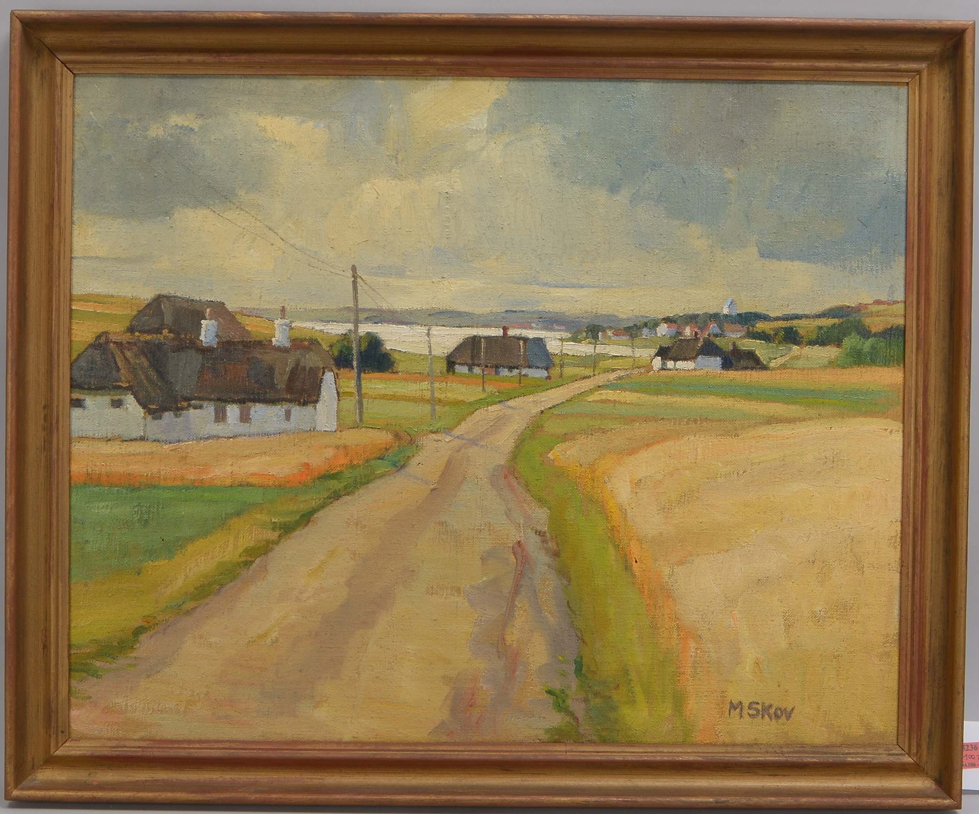 Skov, Marius A. Hansen (1885 - 1964, Dänemark), 'Dänische Landschaft mit See', Öl/Lw