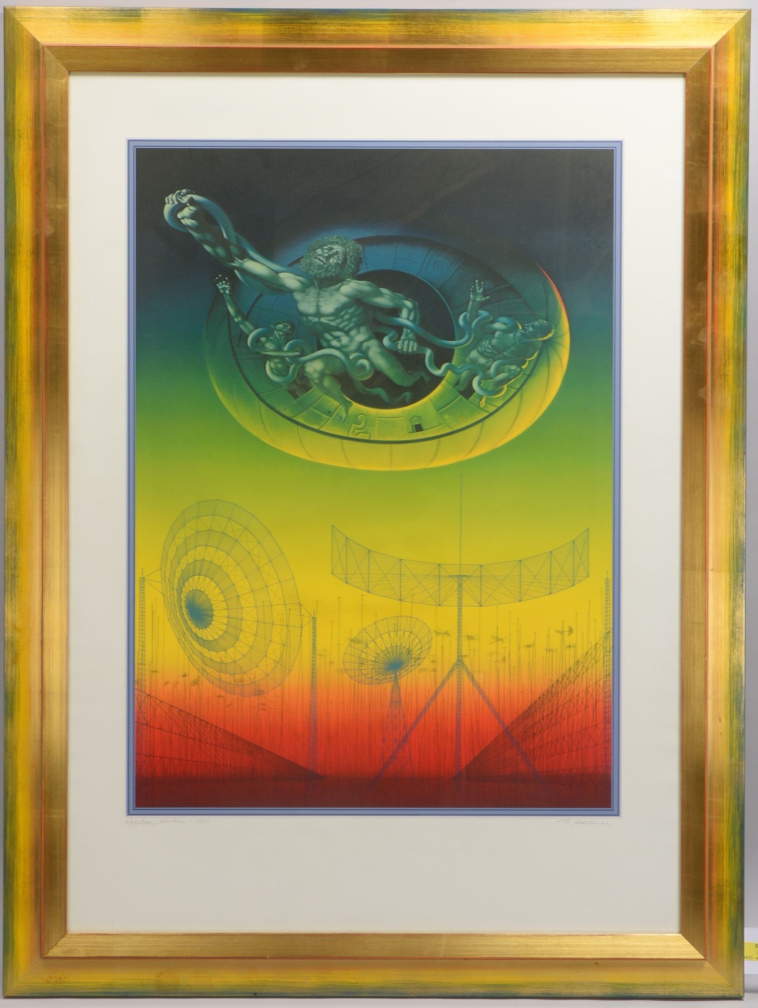 Hausner, Rudolf (1914 Wien - 1995 Mödling), 'Laokoon', Farbserigrafie, Auflage-Nr. '297/300'