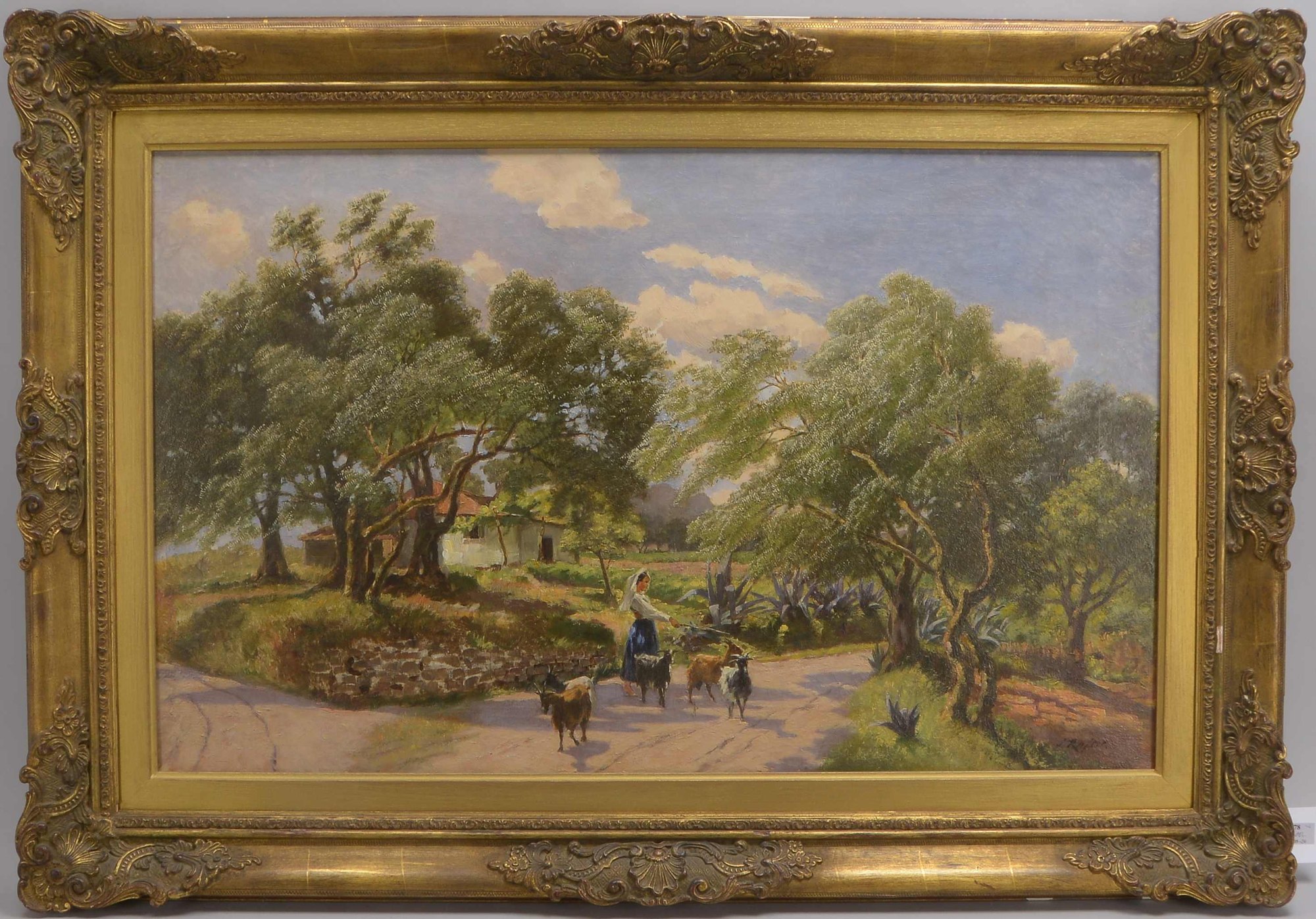 Rafter, John (1824 Jersey - 197 Schwerin), 'Auf Korfu', Öl/Lw, unten rechts signiert, verso Etikett