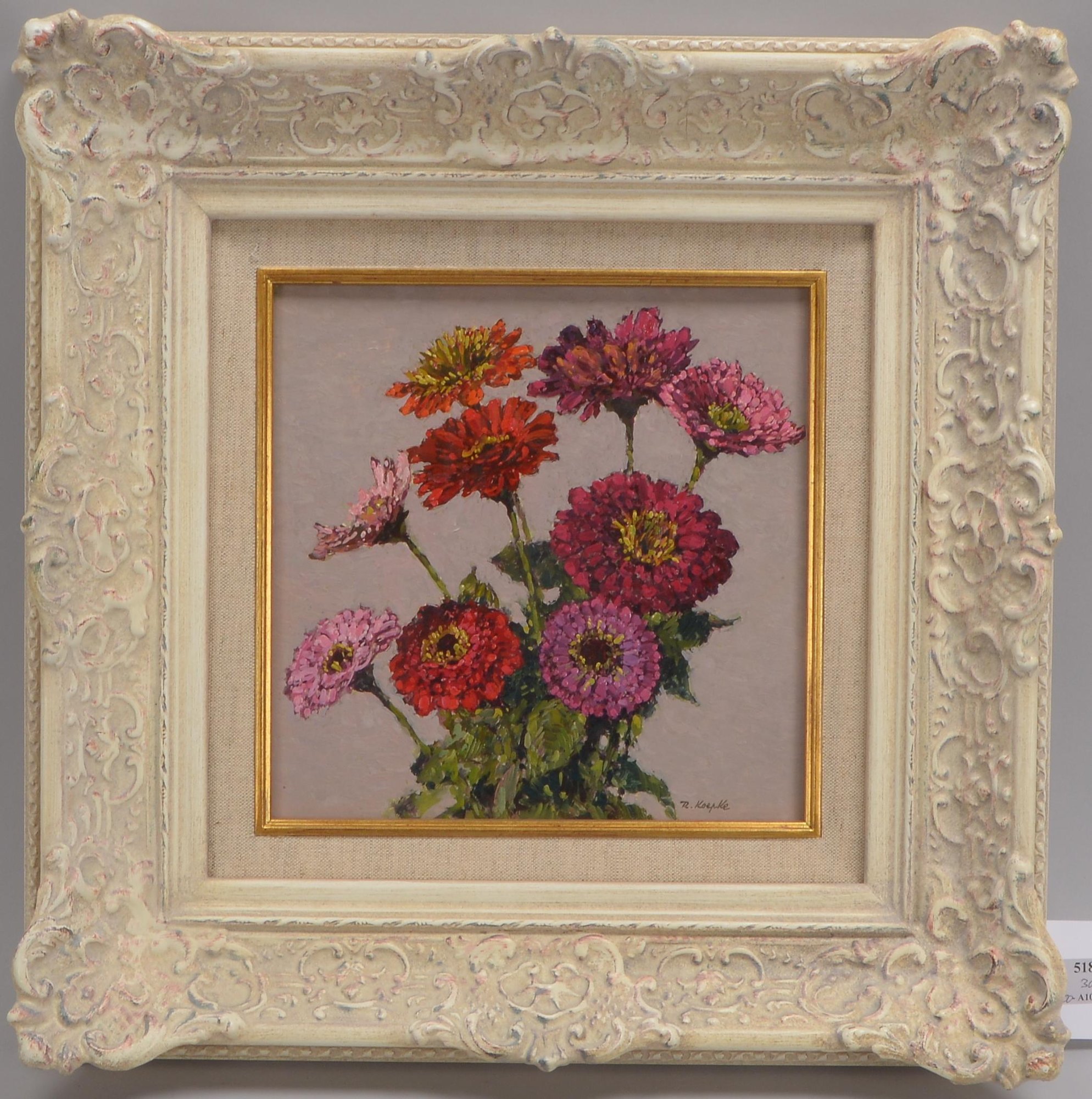 Koepke, Robert (1893 Bremen - 1968 St. Jürgen/Worpswede), 'Blumenstillleben', Öl auf Platte/gerahmt