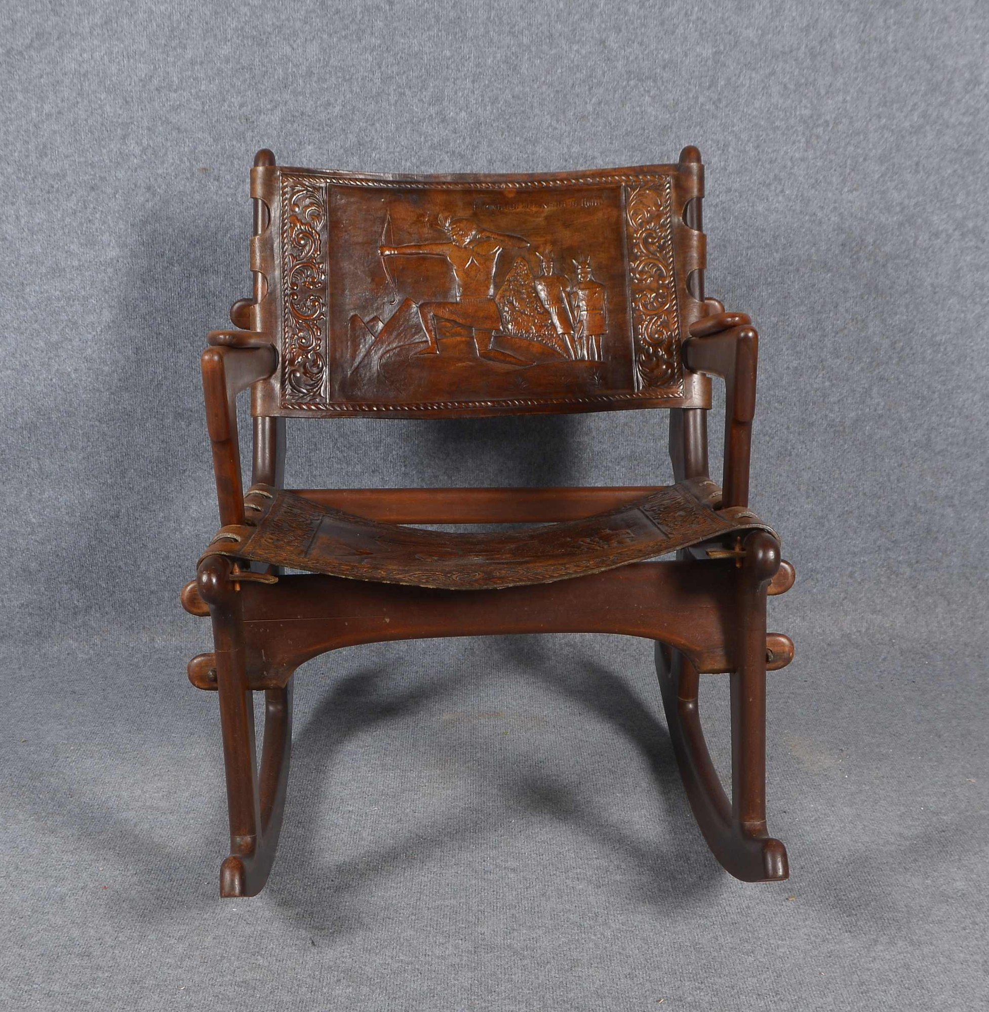 Muebles de Estilo/Ecuador (1970er Jahre), Schaukelstuhl/'Rocking Chair' - exotische Handanfertigung