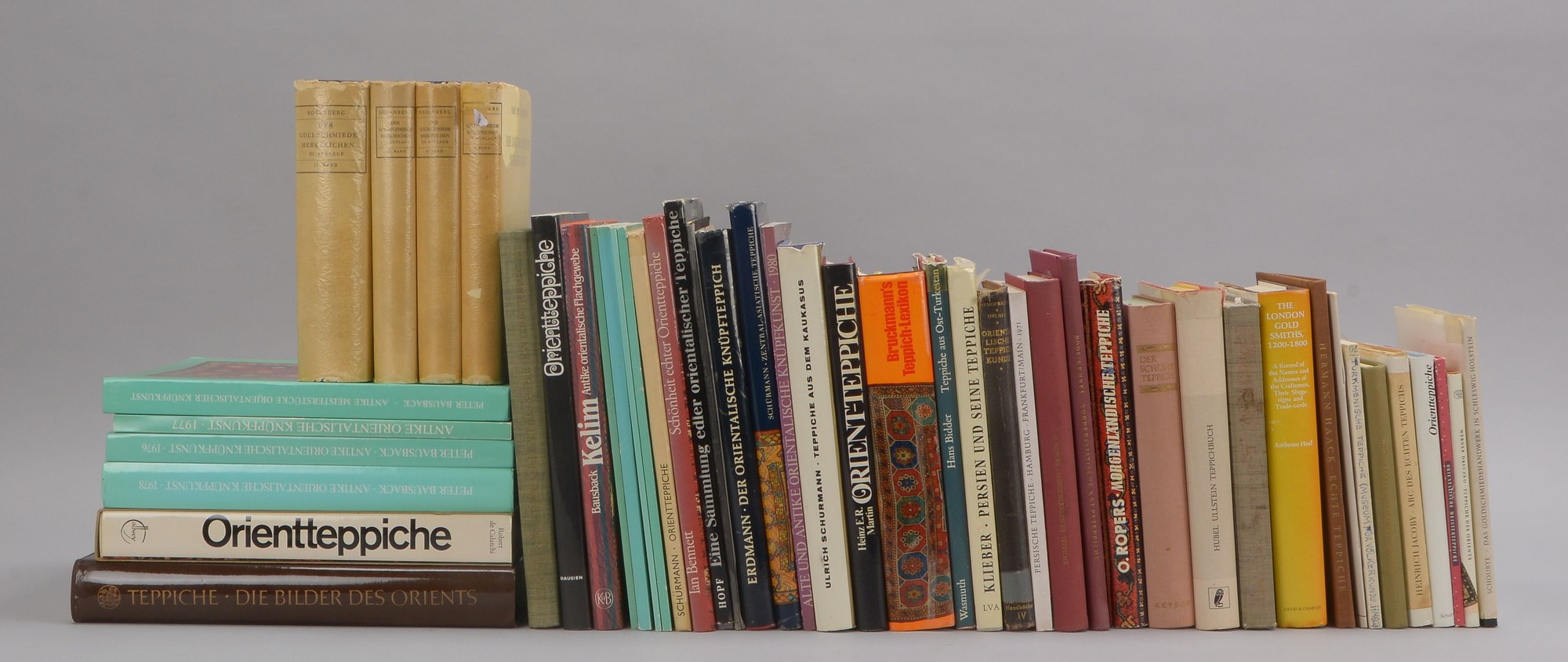 Fachliteratur-Konvolut, 'Orientteppiche'; sowie Rosenberg, Marc: 'Der Goldschmiede Merkzeichen'