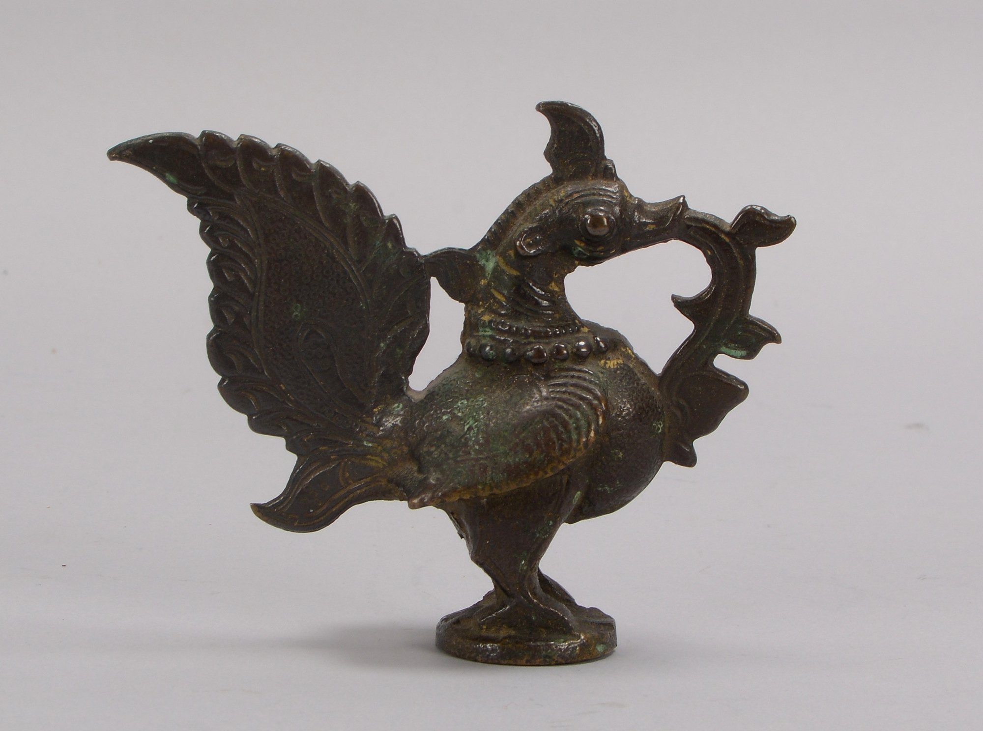 Bronzeskulptur (wohl Indien), 'Fantasievogel'; Höhe 10,5 cm