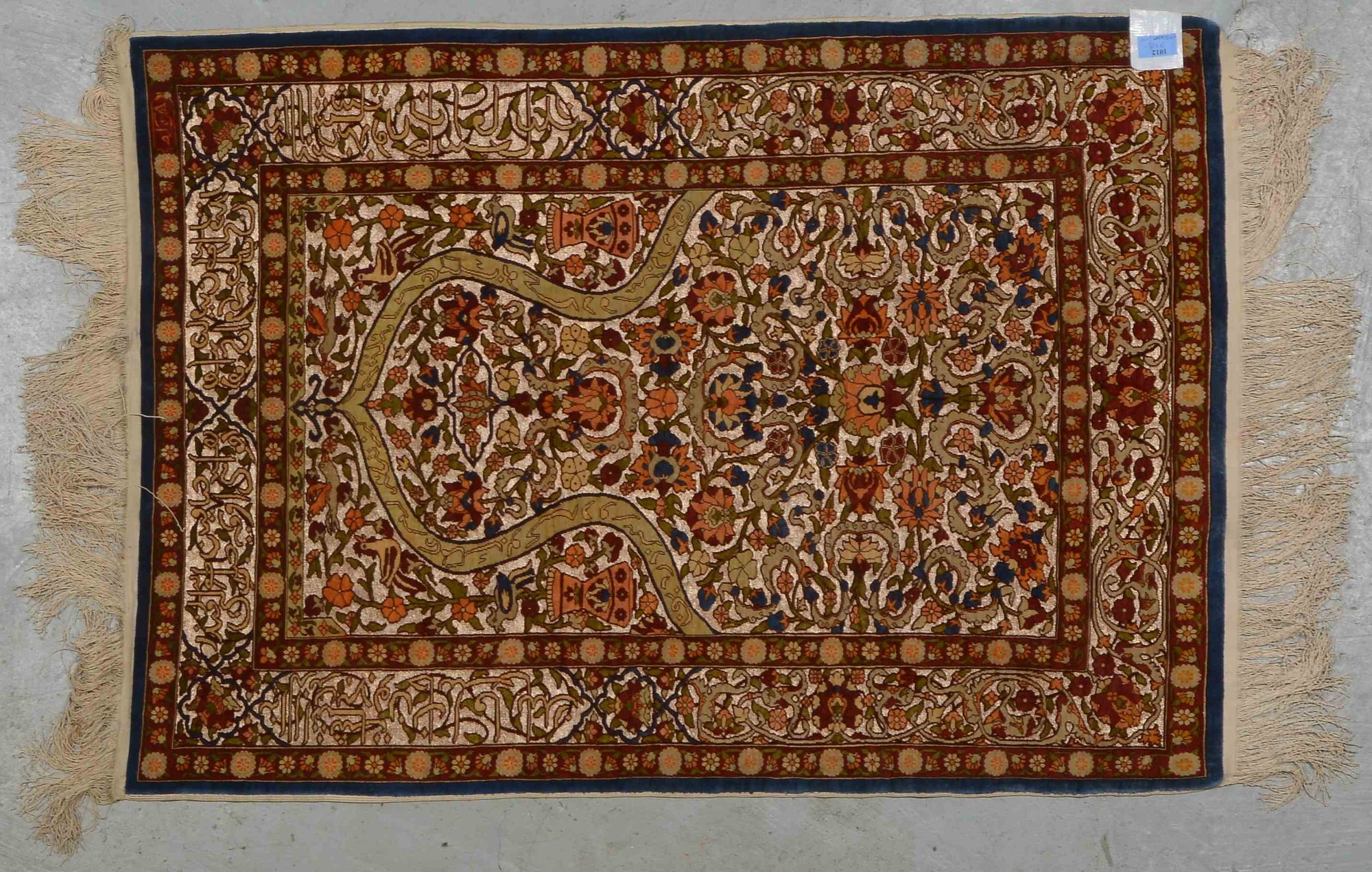Hereke-Seidenbrücke, Wolle auf Seide, sehr feine Knüpfung, 1 Mio. Knoten/qm