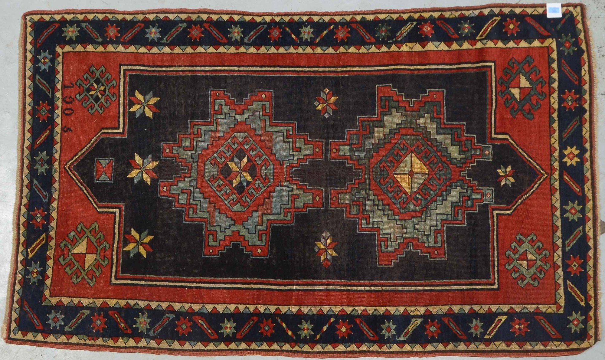 Antiker Shirwan (1905), Wolle auf Wolle, Pflanzenfarben, Lesghi-Sterne