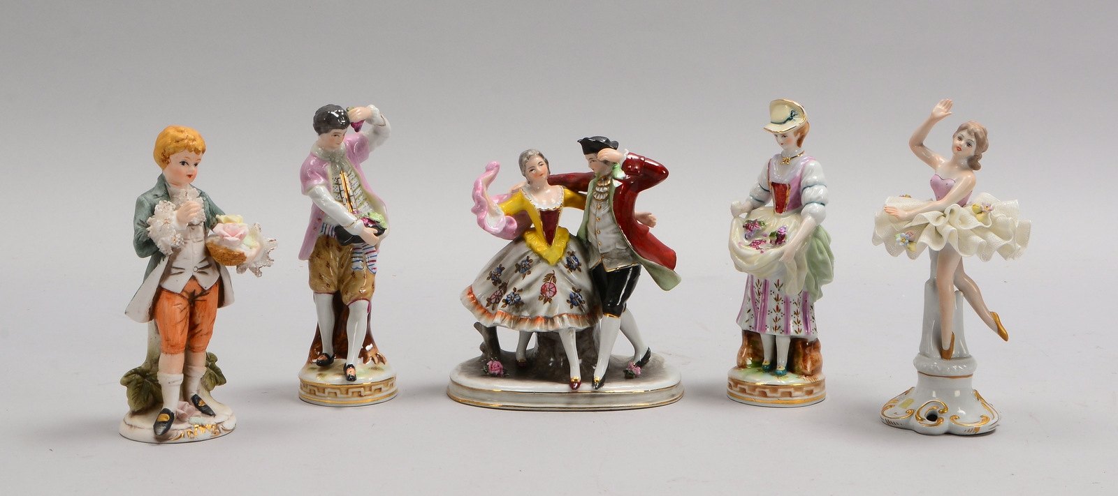 Capodimonte/Neapel, kl. Porzellanfiguren-Konvolut, 5 Stück