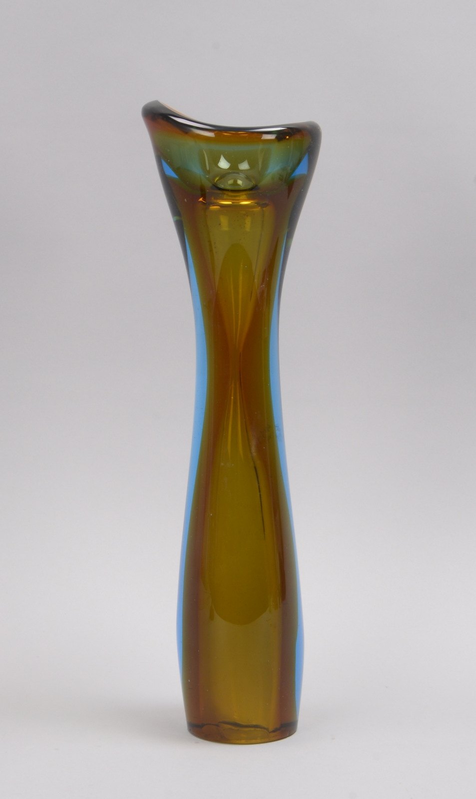 Designer-Glasobjekt, 'Teelicht-/Kerzenhalter' - schwere Ausführung!; Höhe 40 cm