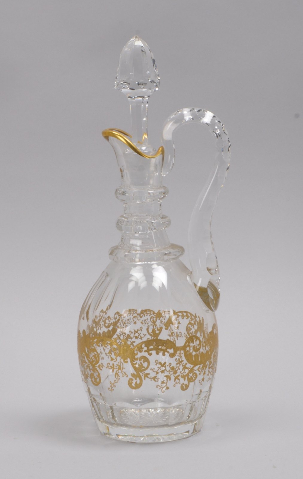 Saint-Louis Cristal/Frankreich, Glas-Dekanter - Weinkaraffe; Höhe ca. 34 cm