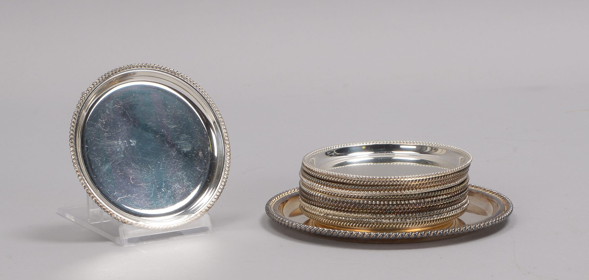 Wilkens, Untersetzer-Set, Silber: 12x Glas- und 1 Flaschenuntersetzer