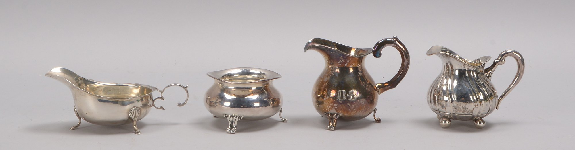 Kl. Tafelsilber-Konvolut, versch. Silbergehalte/800 Silber - 925 Silber, 4 Teile