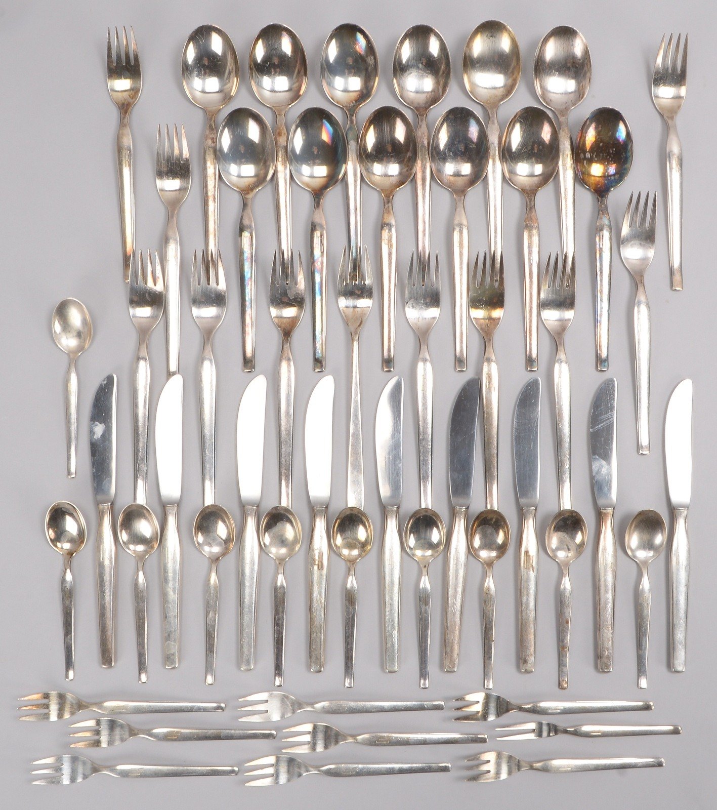 BSF, Tafelbesteck, 800 Silber, diverse Teile; Gewicht/ohne Messer: 1.930 g