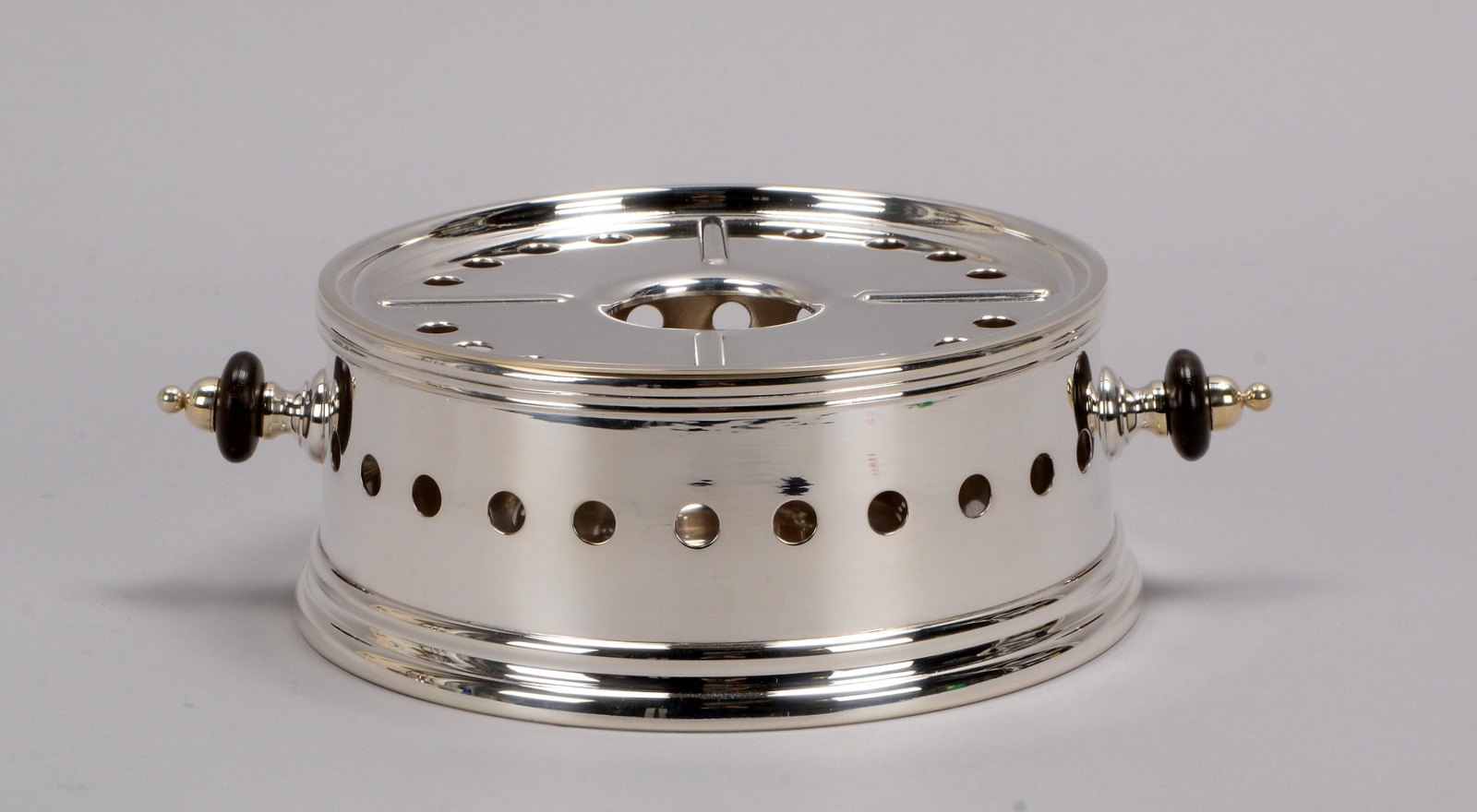 Gebr. Kühn/Schwäb. Gmünd, Stövchen, 925 Sterlingsilber, mehrf. punziert; Gew. 724 g