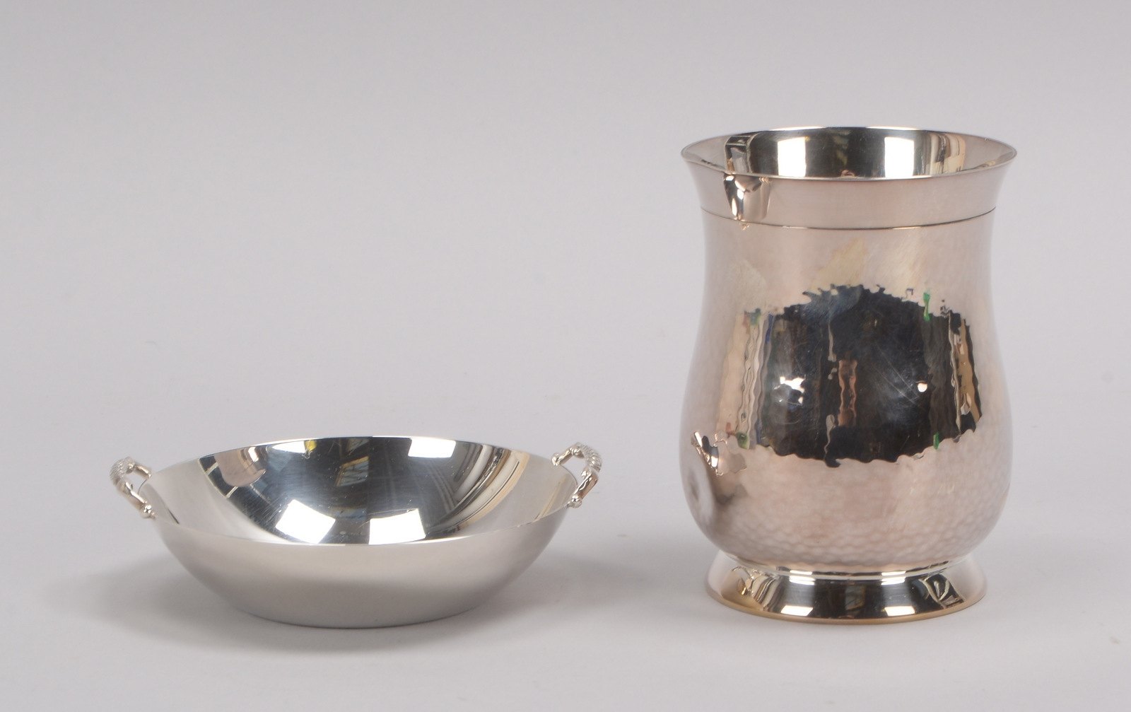 2 Silbergefäße, 925 Sterlingsilber: kl. Tischvase und Schälchen (Wilkens & Danger)