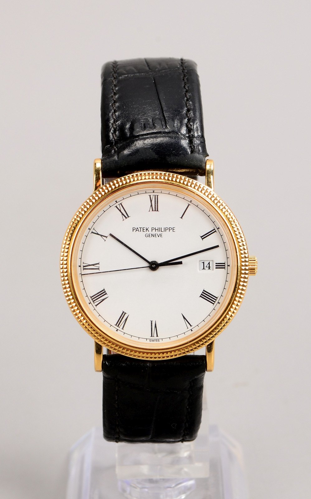 Unisex-Armbanduhr, Philippe Patek 'Calatrava', 750 Gold, mit Quarzwerk