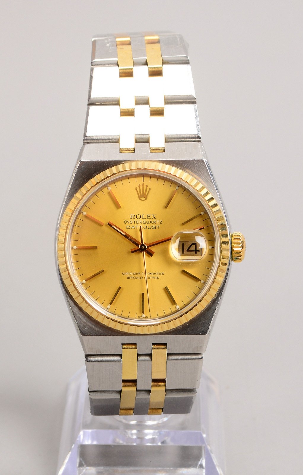 Herrenarmbanduhr, Rolex 'Datejust Oysterquartz', Gold-/Stahl-Gehäuse