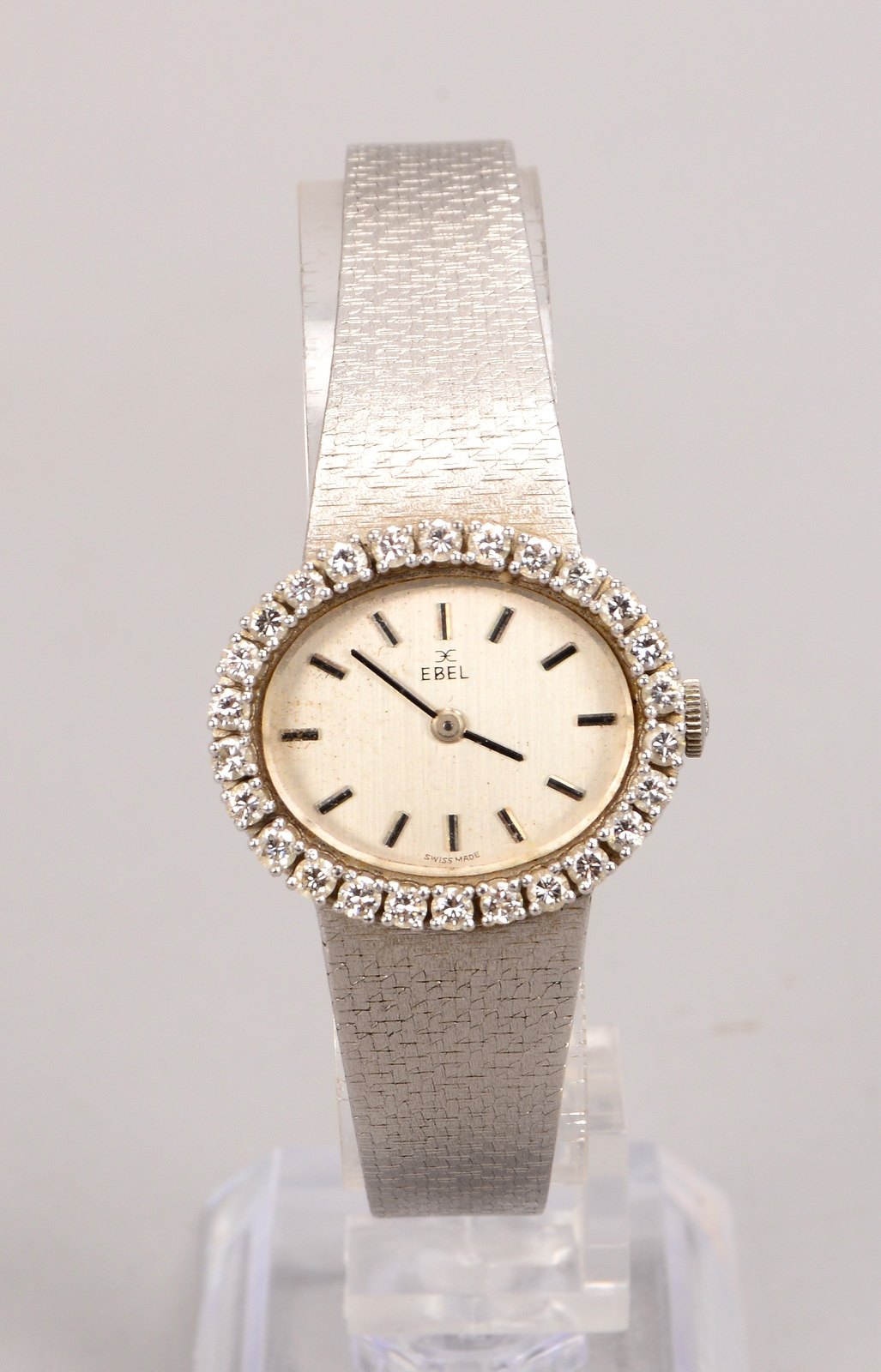 Damenarmbanduhr, Ebel, 750 WG-Gehäuse und Armband, Handaufzug