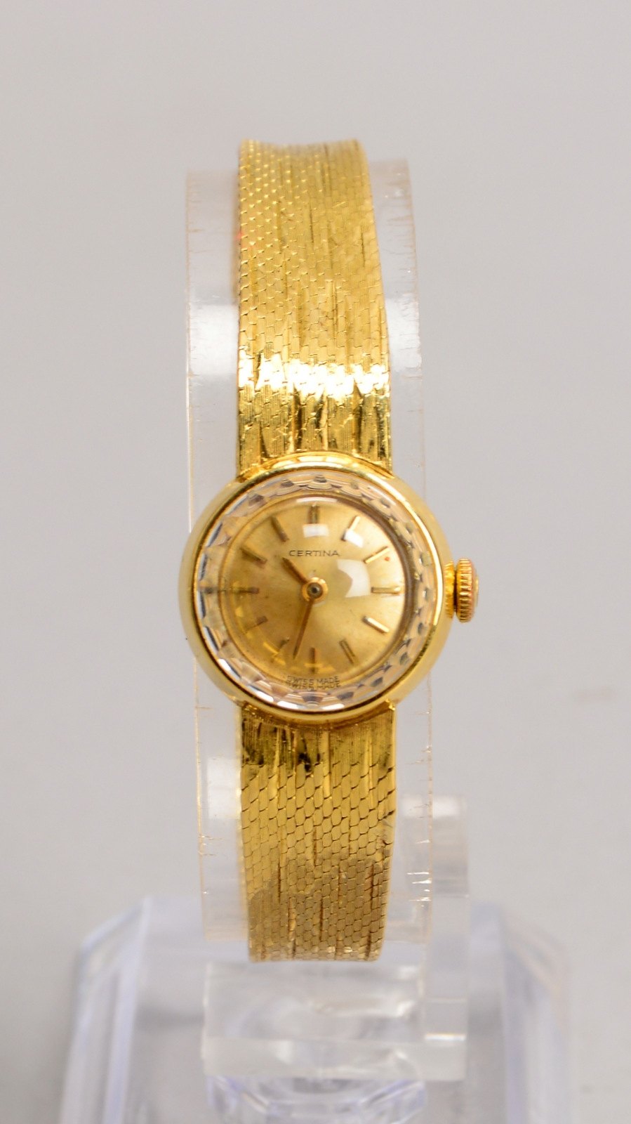Damenarmbanduhr, Certina, 750 GG-Gehäuse und Armband, mit Handaufzug