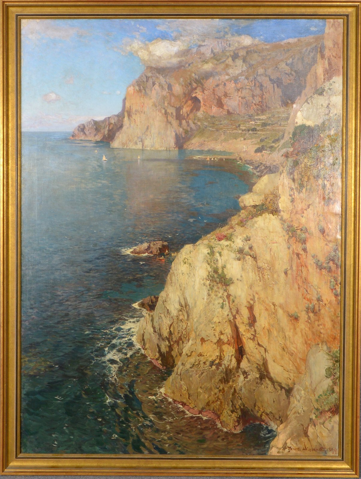 Wielandt, Manuel, gr. Gemälde, 'Ital. Steilküste bei Capri', Öl/Lw, signiert/dat.