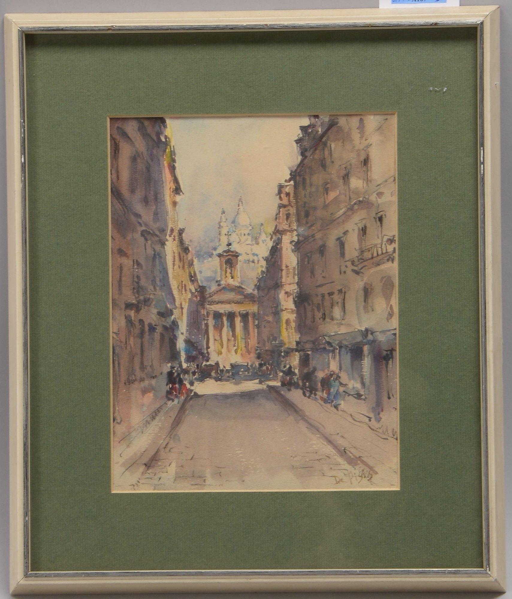 De Pisis, Filippo, 'Venedig', Aquarell, signiert, hinter Glas gerahmt