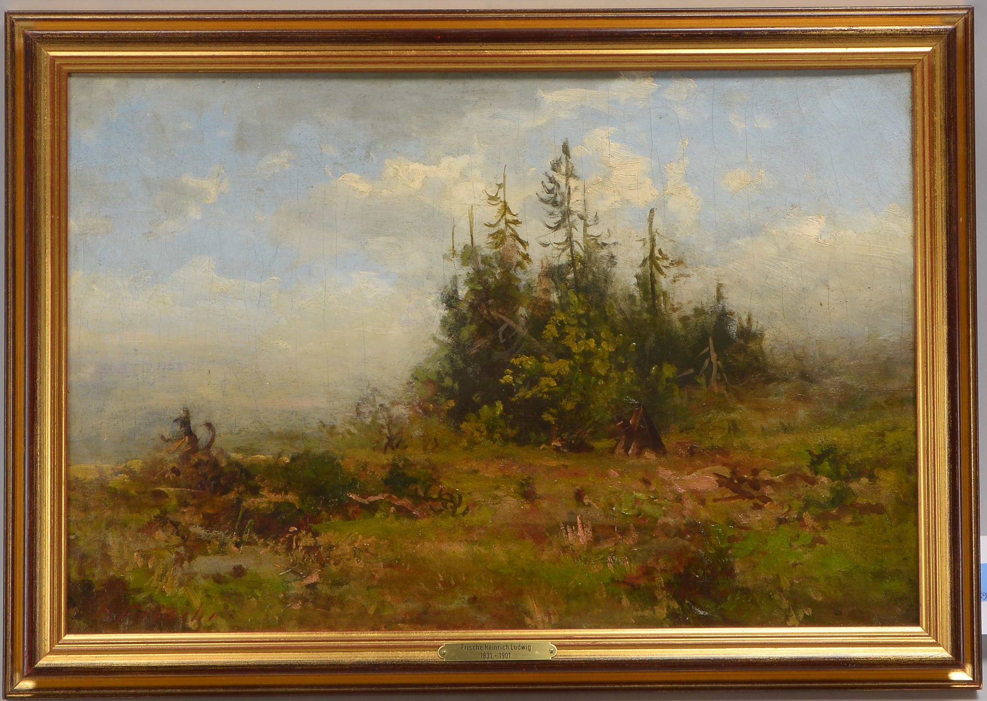 Frische, Heinrich Ludwig, 'Baumgruppe in Waldlichtung', Öl/Lw