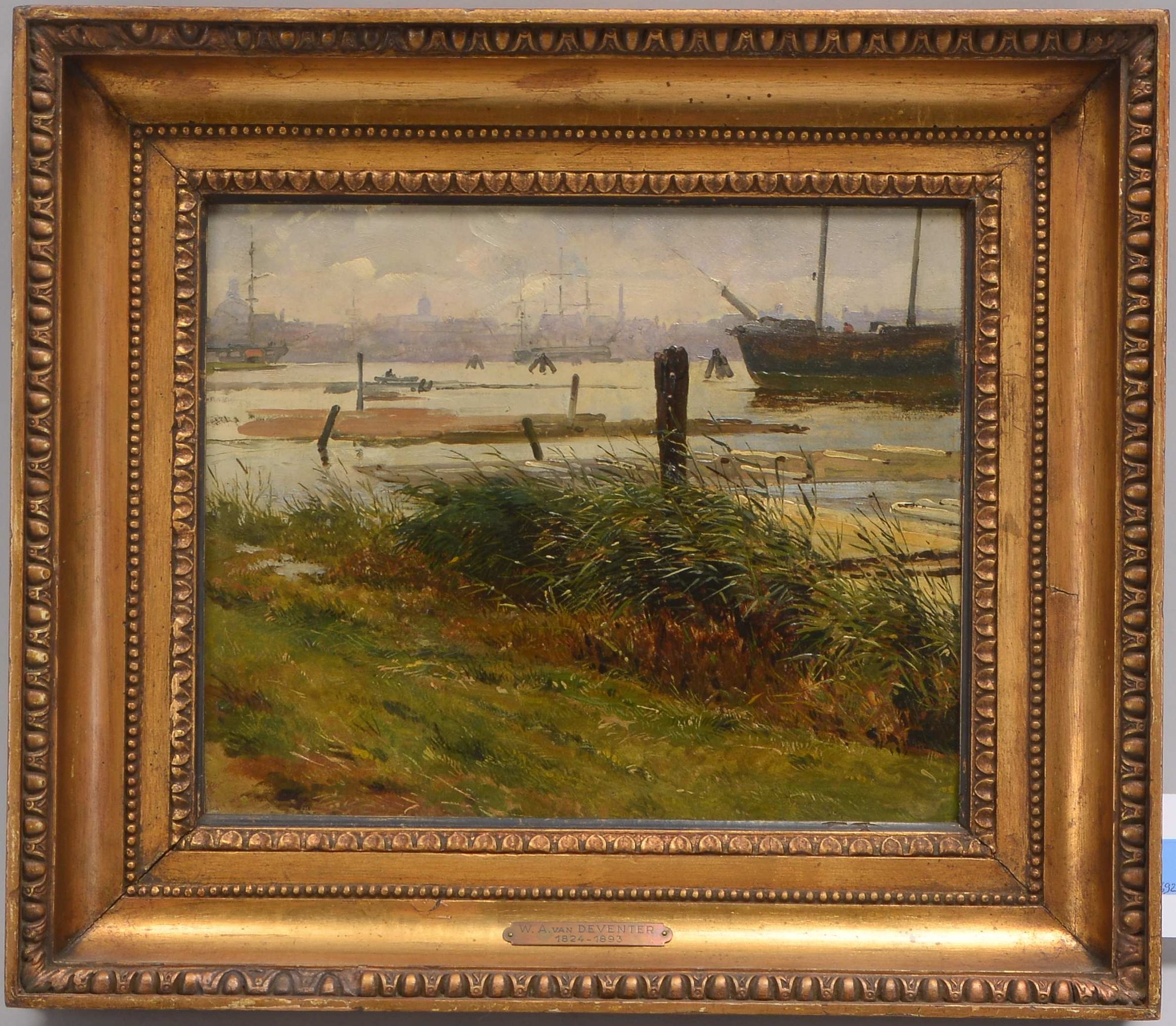van Deventer, Willem Antoine zugeschr., 'Hafen von Rotterdam', Öl/Mk, unsigniert
