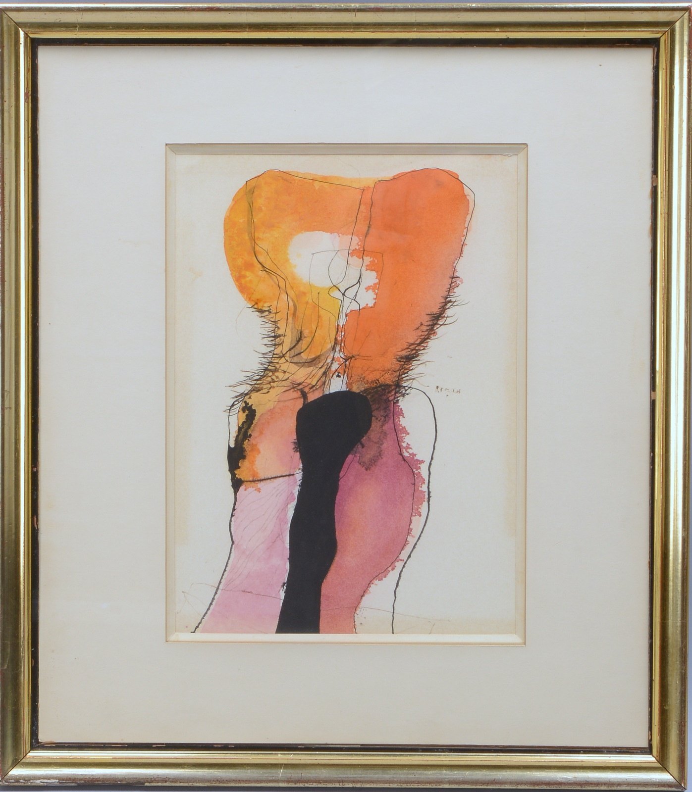 Küchenmeister, Rainer, 'Abstrakt', Tusche-Federzeichung/Aquarell, monogr.